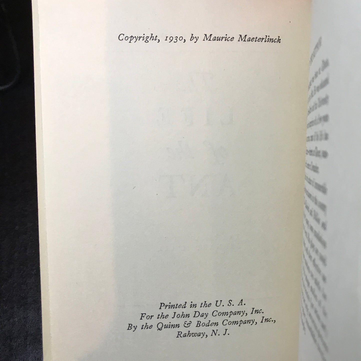 The Life of Ant - Maurice Maeterlinck - 1st American Edition - 1930