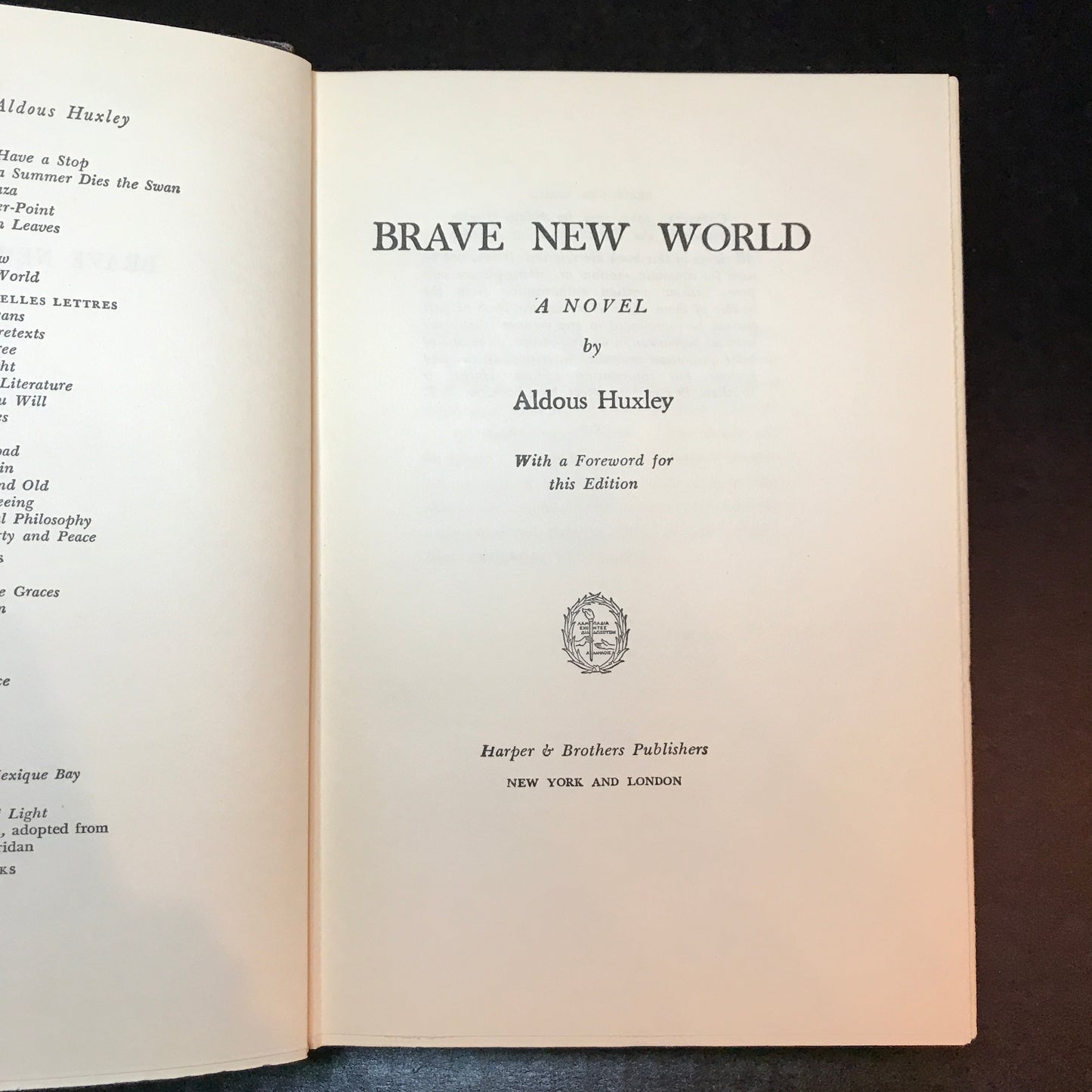 Brave New World - Aldous Huxley - Very Scarce - 1946