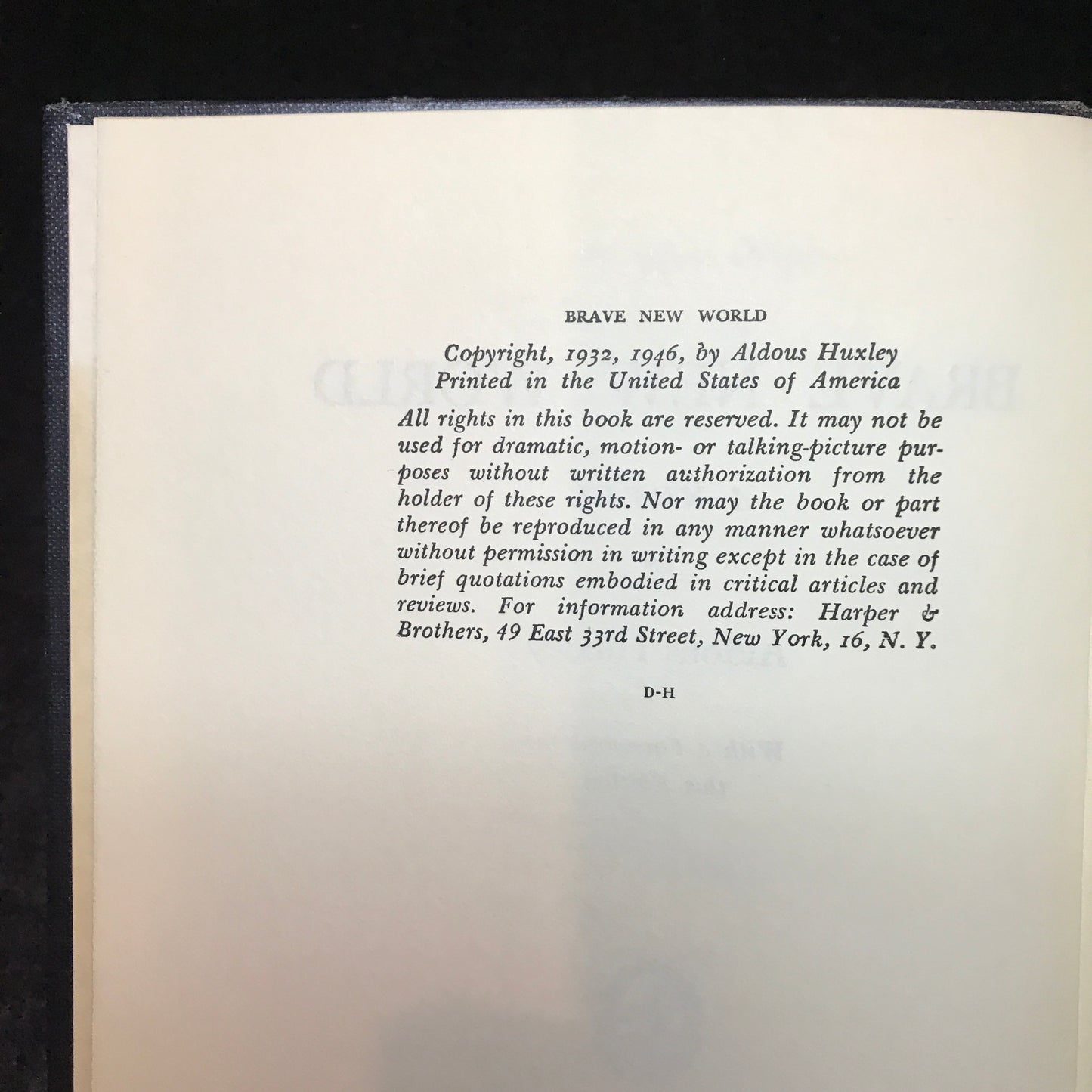 Brave New World - Aldous Huxley - Very Scarce - 1946