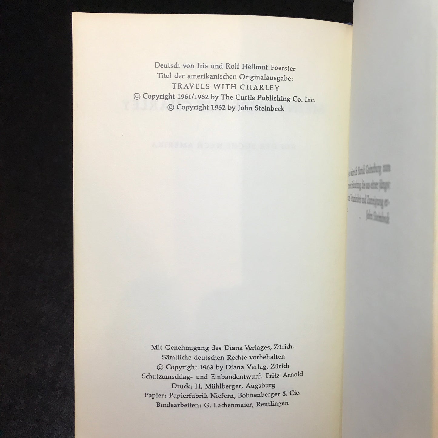 Meine Reise Mit Charley (Travels With Charley) - John Steinbeck - 1963
