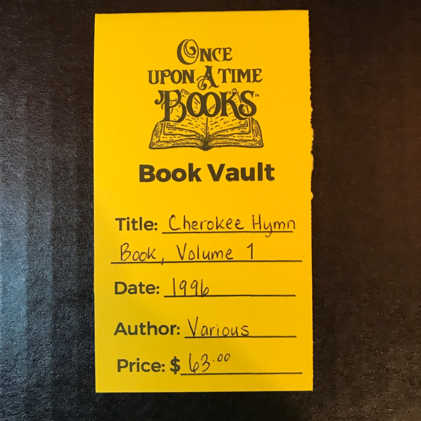 Cherokee Hymn Book - Volume 1 - Published by the Cherokee Nation - 1996