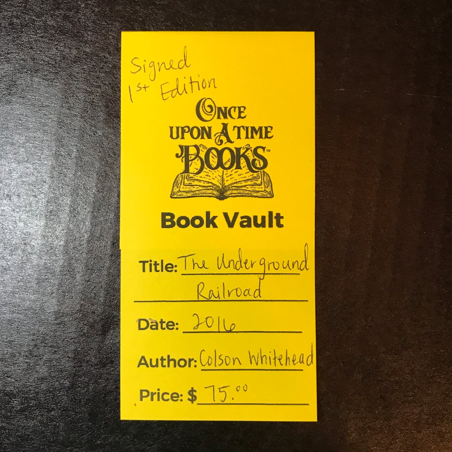 The Underground Railroad - Colson Whitehead - Signed - First Edition - 2016