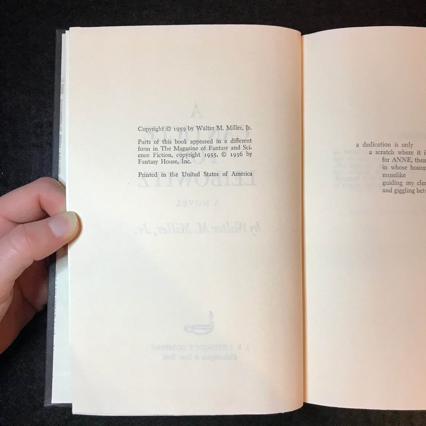 A Canticle for Leibowitz - Walter M. Miller, Jr. - Book Club Edition - 1959