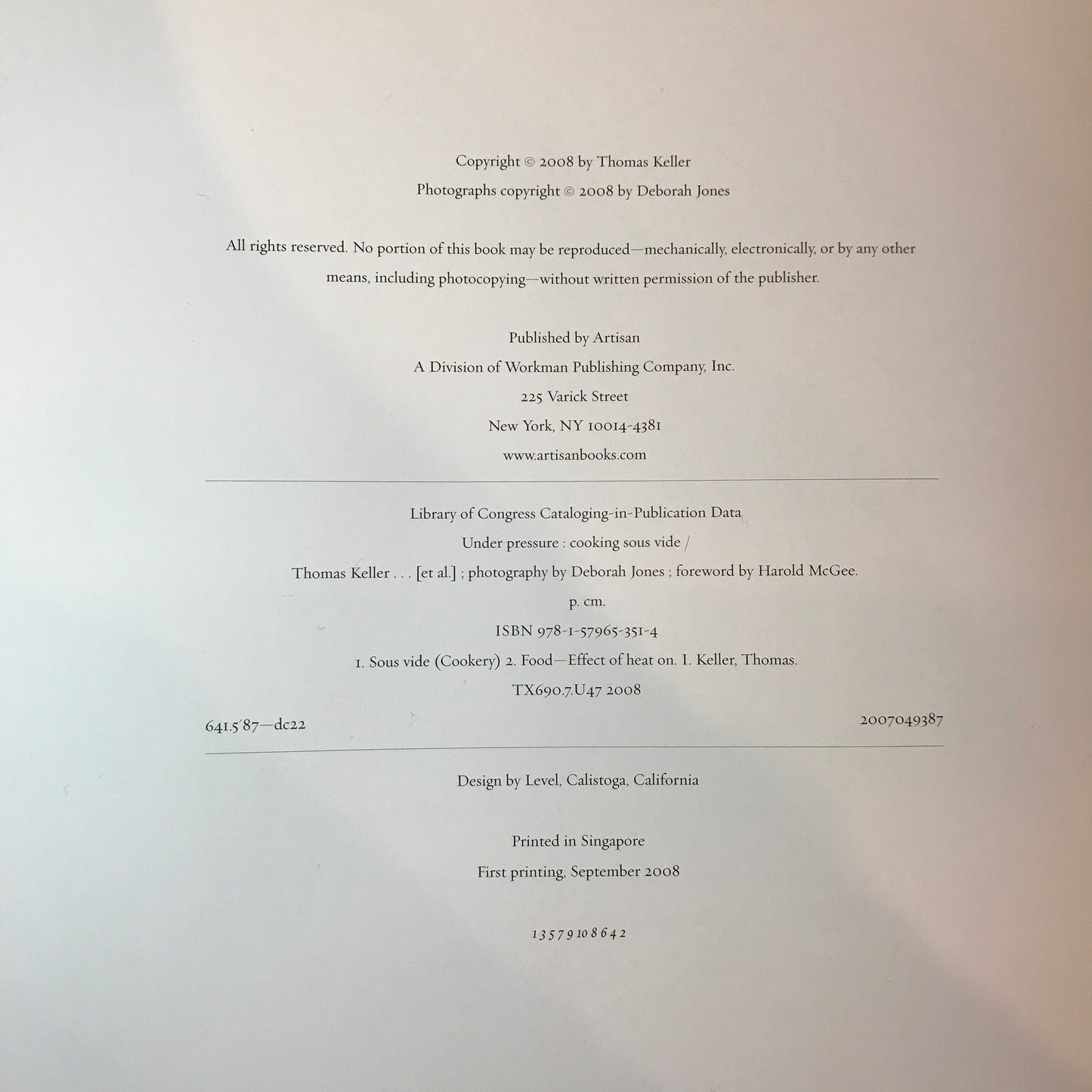 Under Pressure - Thomas Keller - Signed - First Edition - 2008