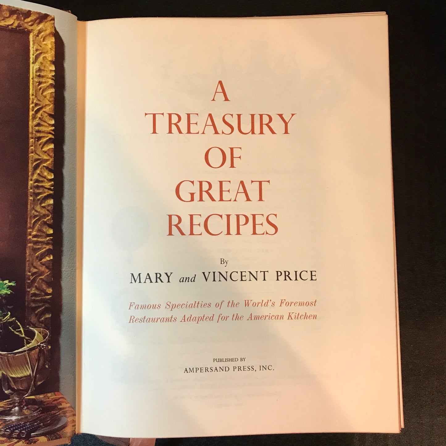 A Treasury of Great Recipes - Mary and Vincent Price - 1st Edition - 1965