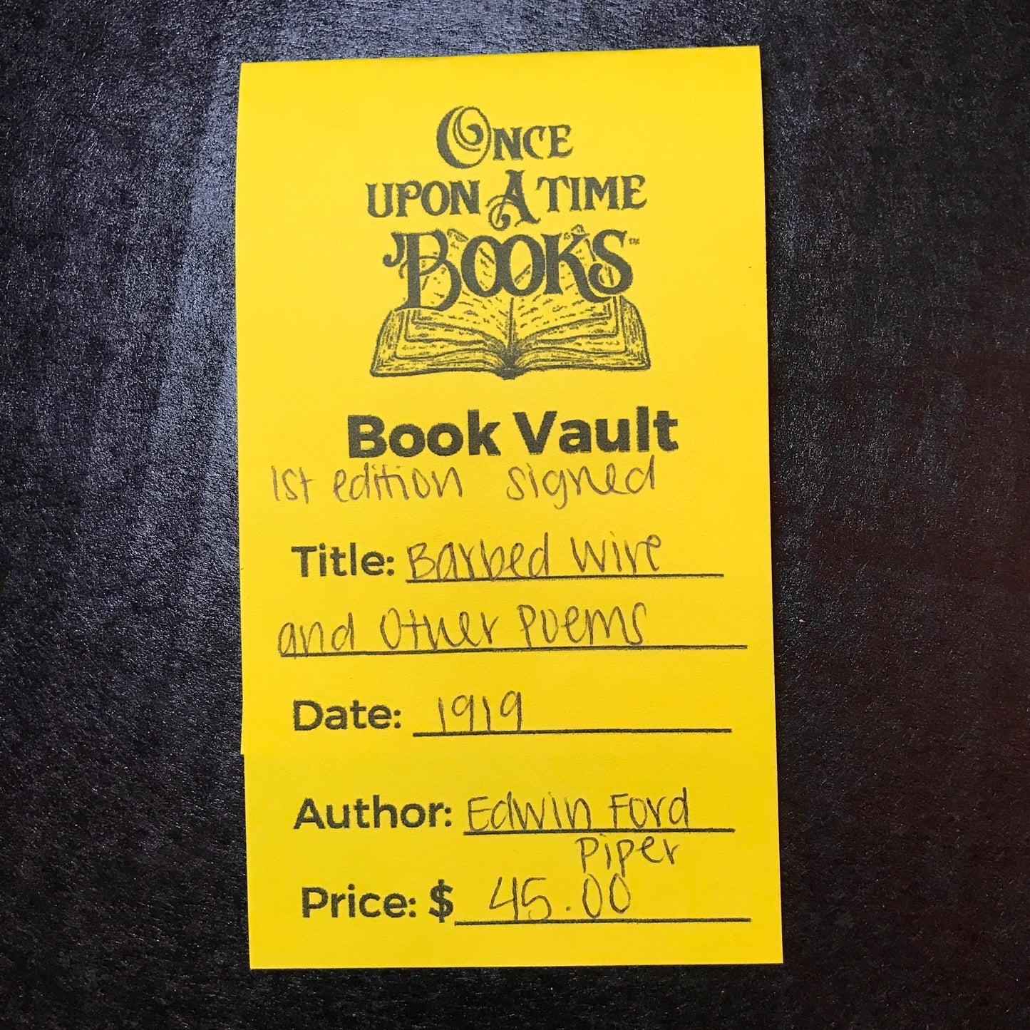 Barbed Wire and Other Poems - Edwin Ford Piper - 1st Edition - Signed - 1919