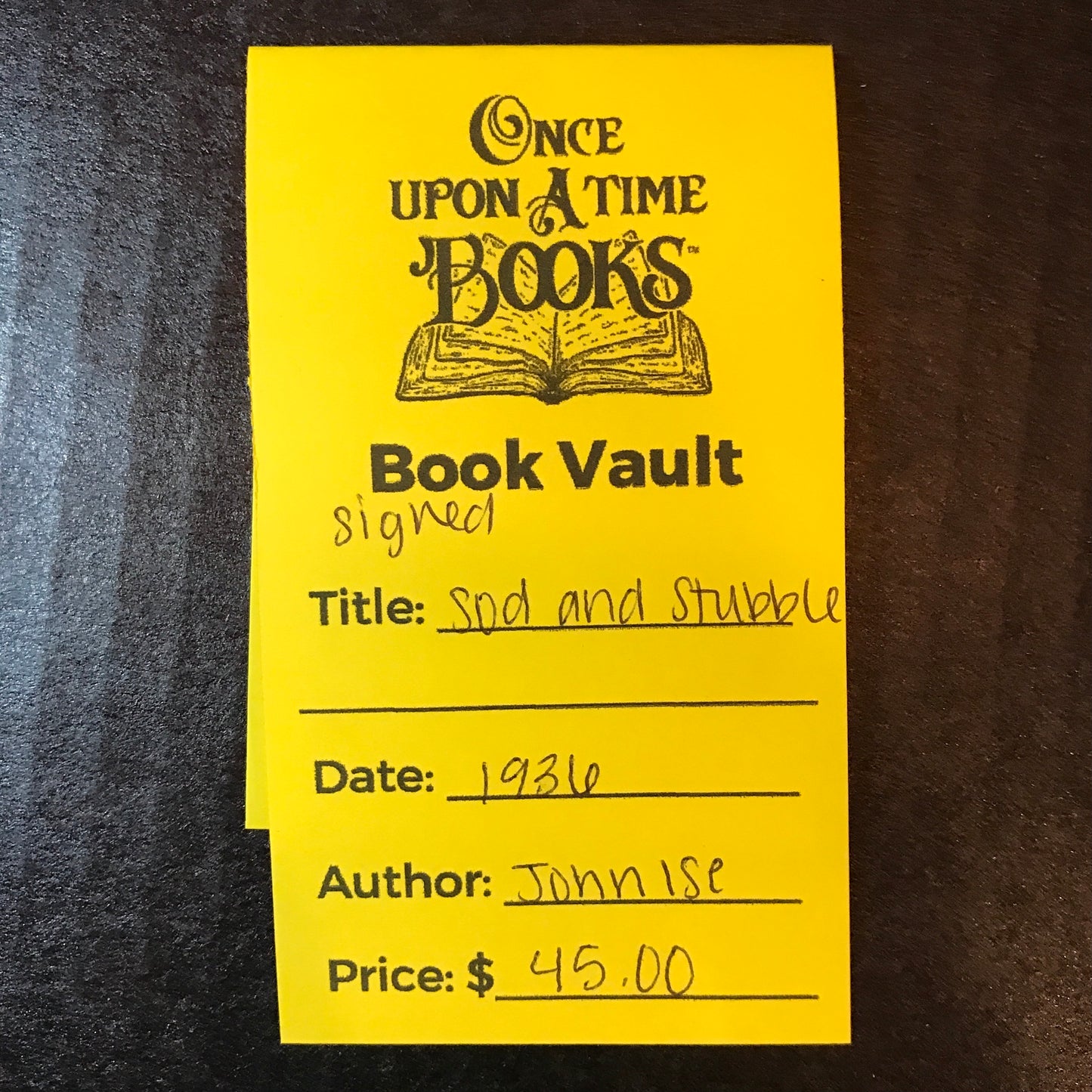 Sod and Stubble - John Ise - Signed - 1936