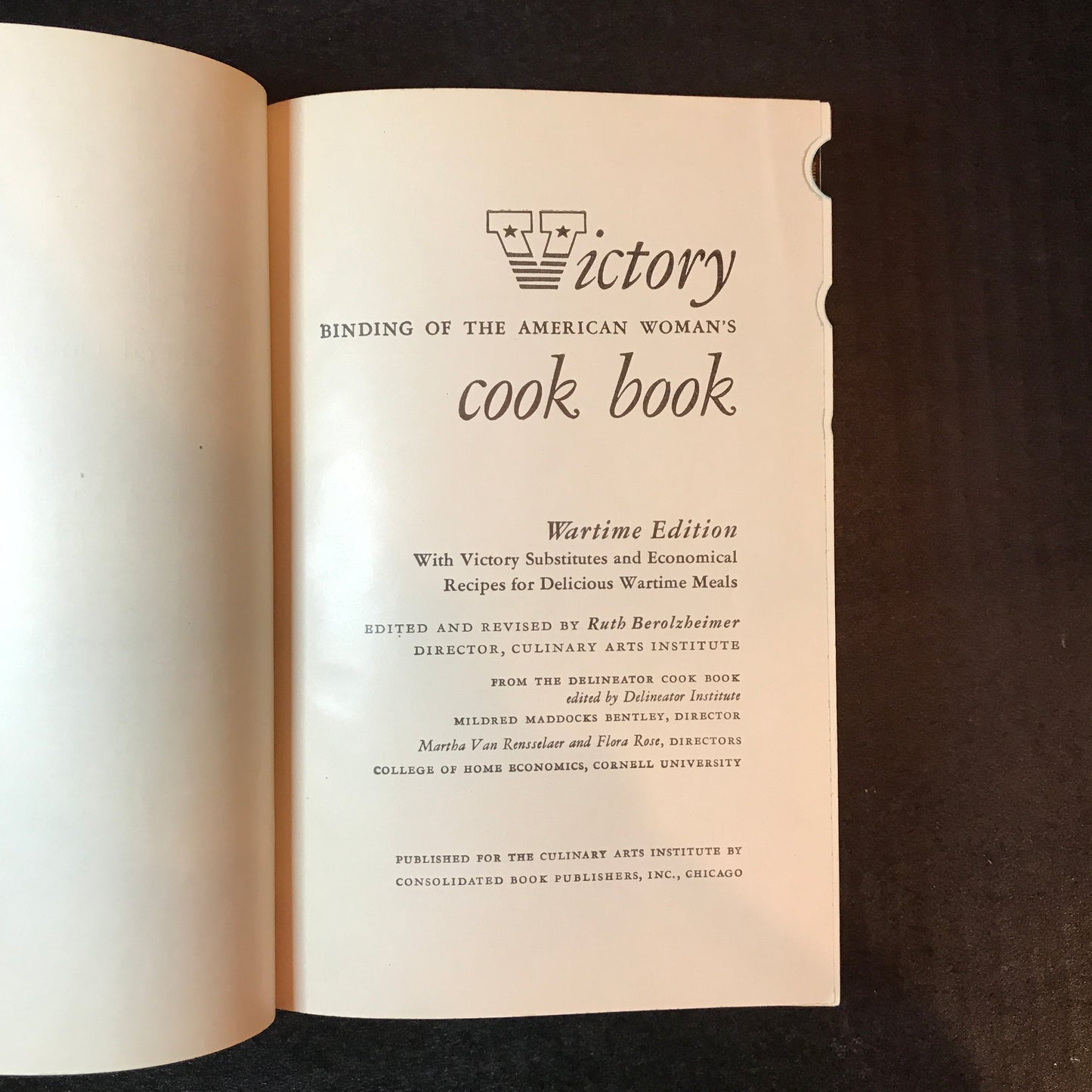 The Victory Binding of the American Woman's Cook Book - Edited by Ruth Berolzheimer - Wartime Edition - 1943