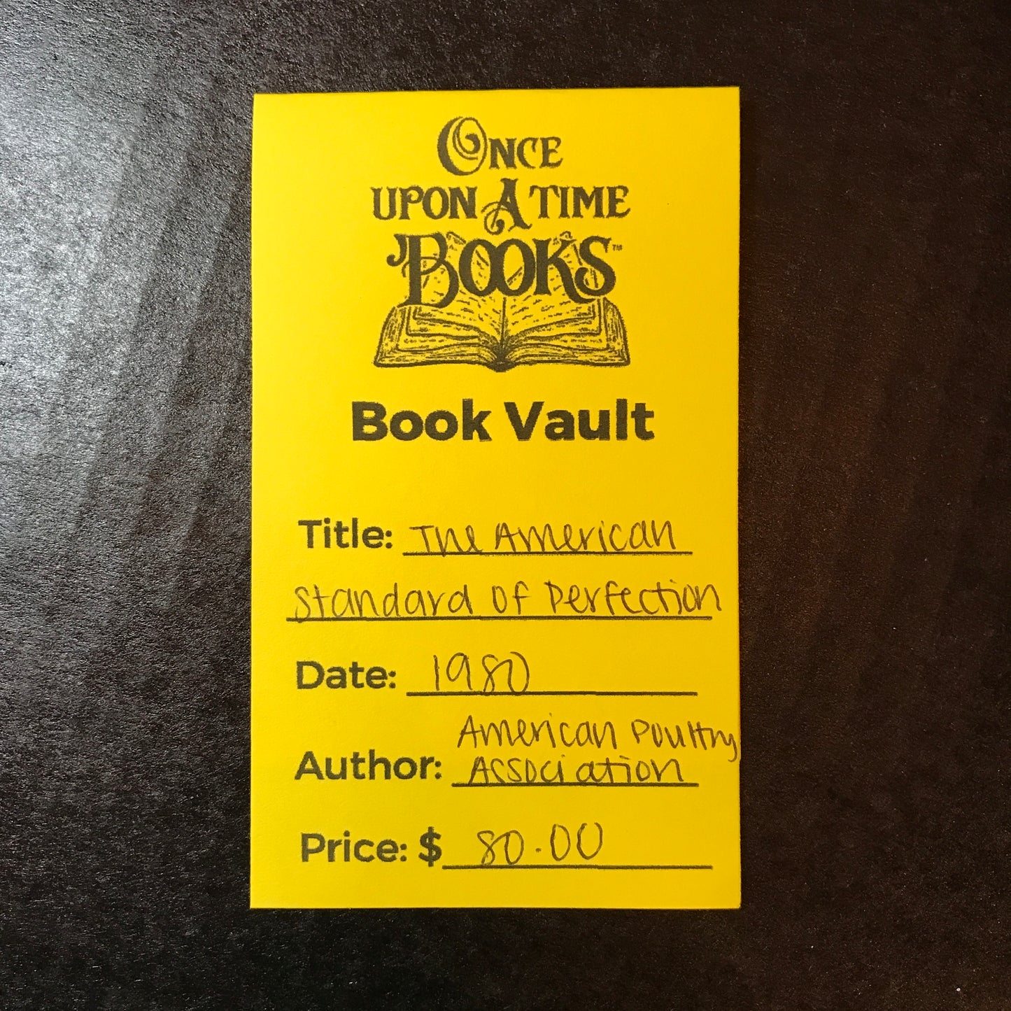 The American Standard of Perfection - American Poultry Association - 1980