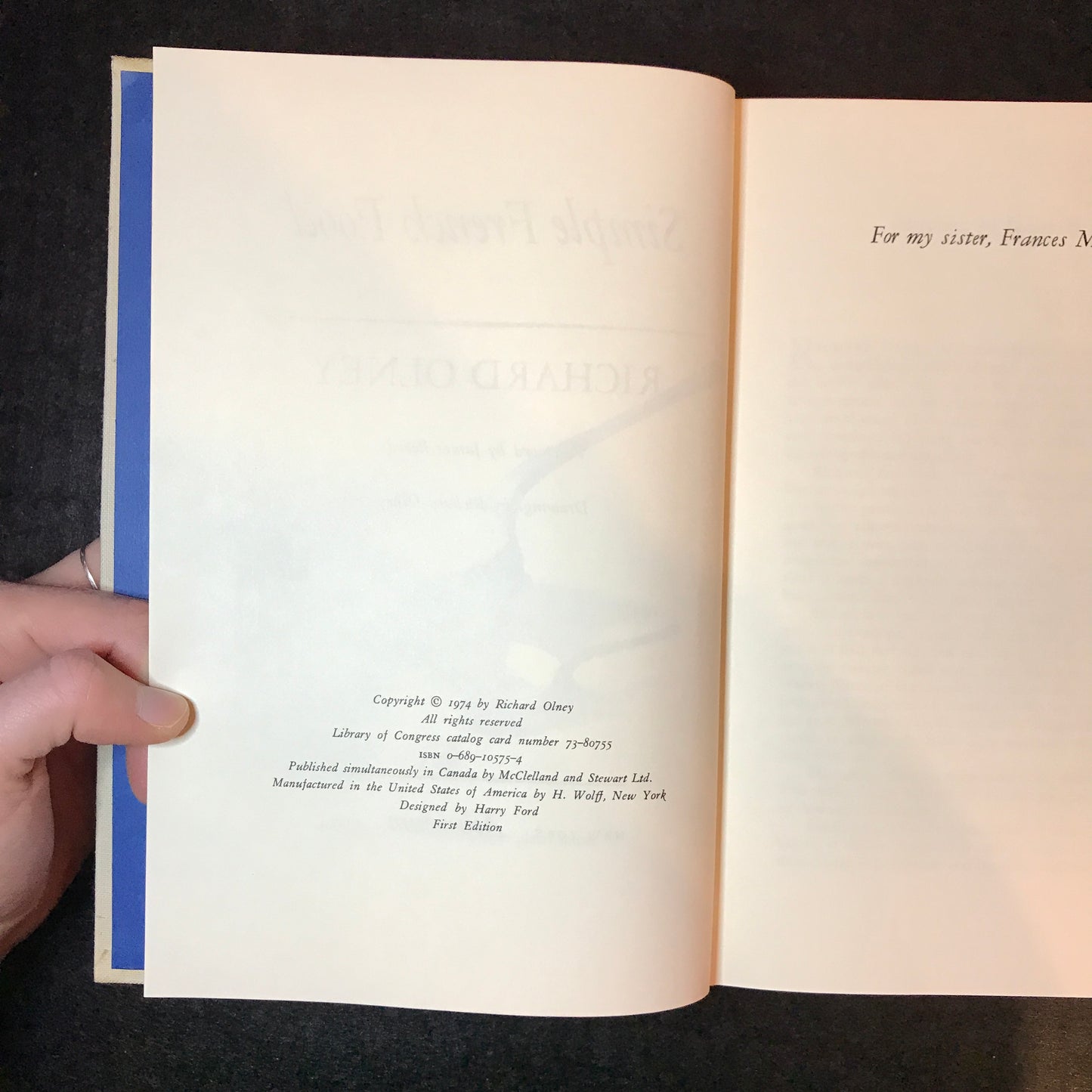Simple French Food - Richard Olney - Signed - 1st Edition - 1974