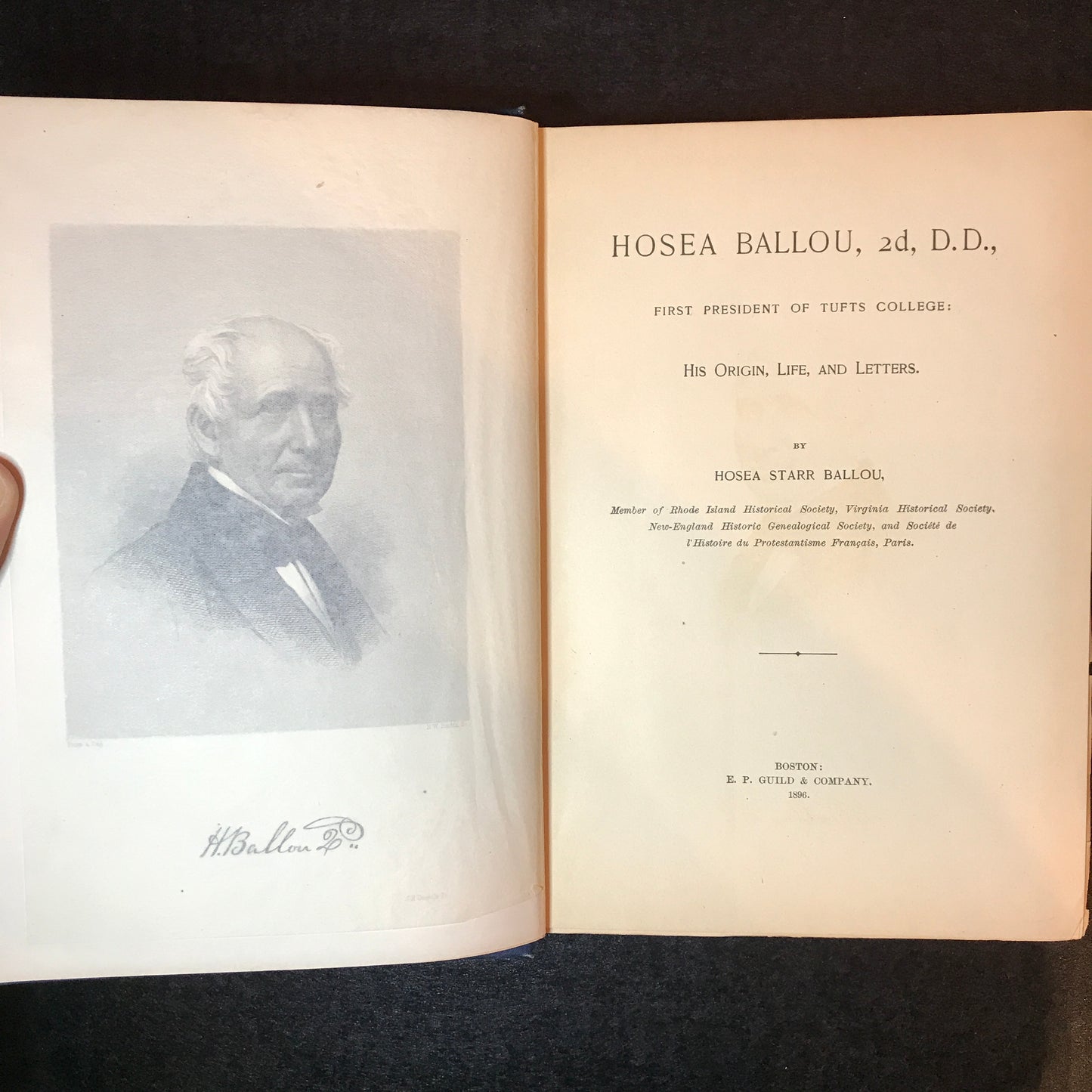 Hosea Ballou, 2d, D.D., First President of Tufts College - Hosea Starr Ballou - 1896