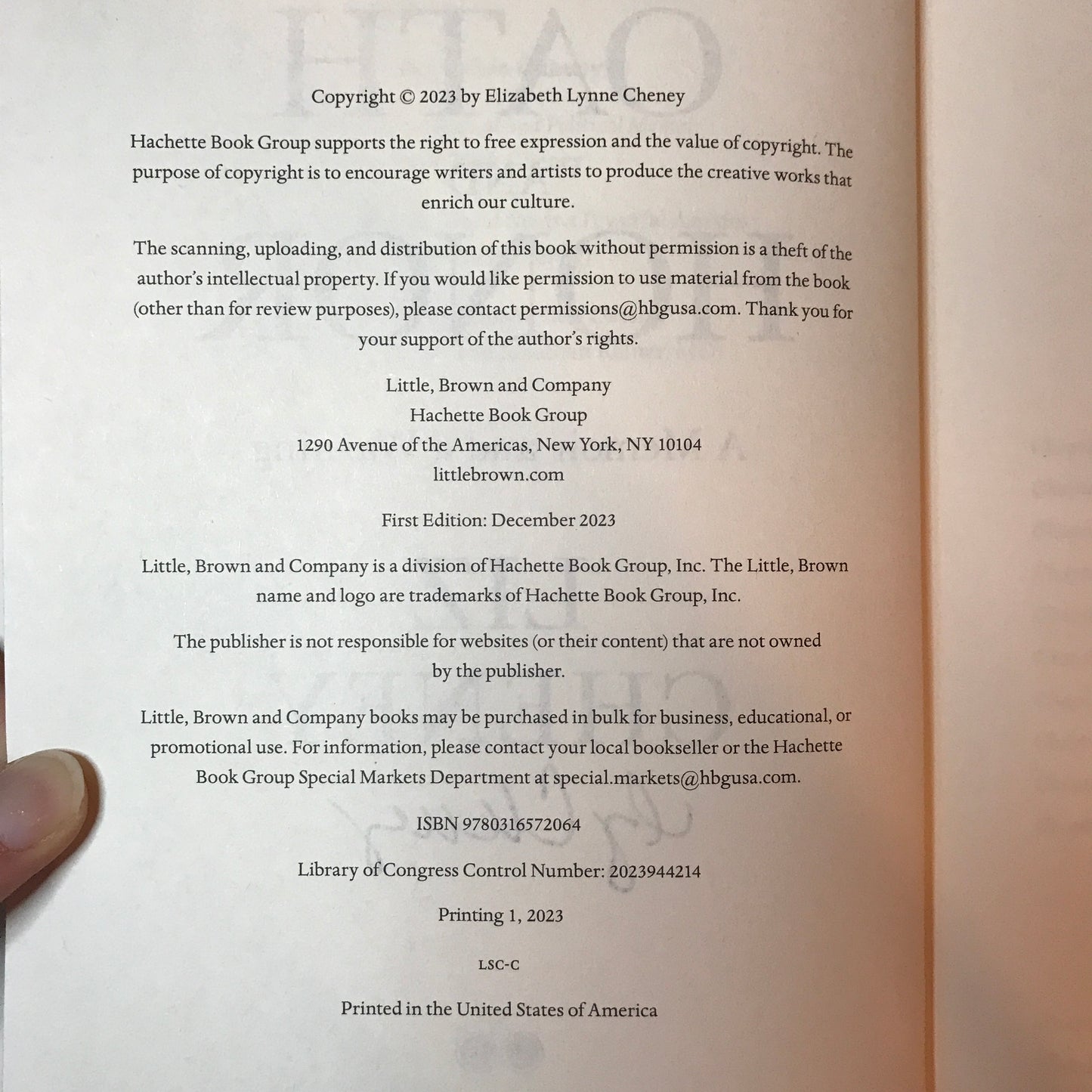 Oath and Honor - Liz Cheney - Signed - 1st Edition - 2023