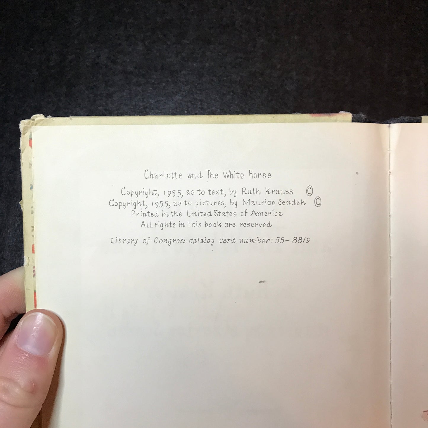 Charlotte and The White Horse - Ruth Krauss - 1st Edition - 1955