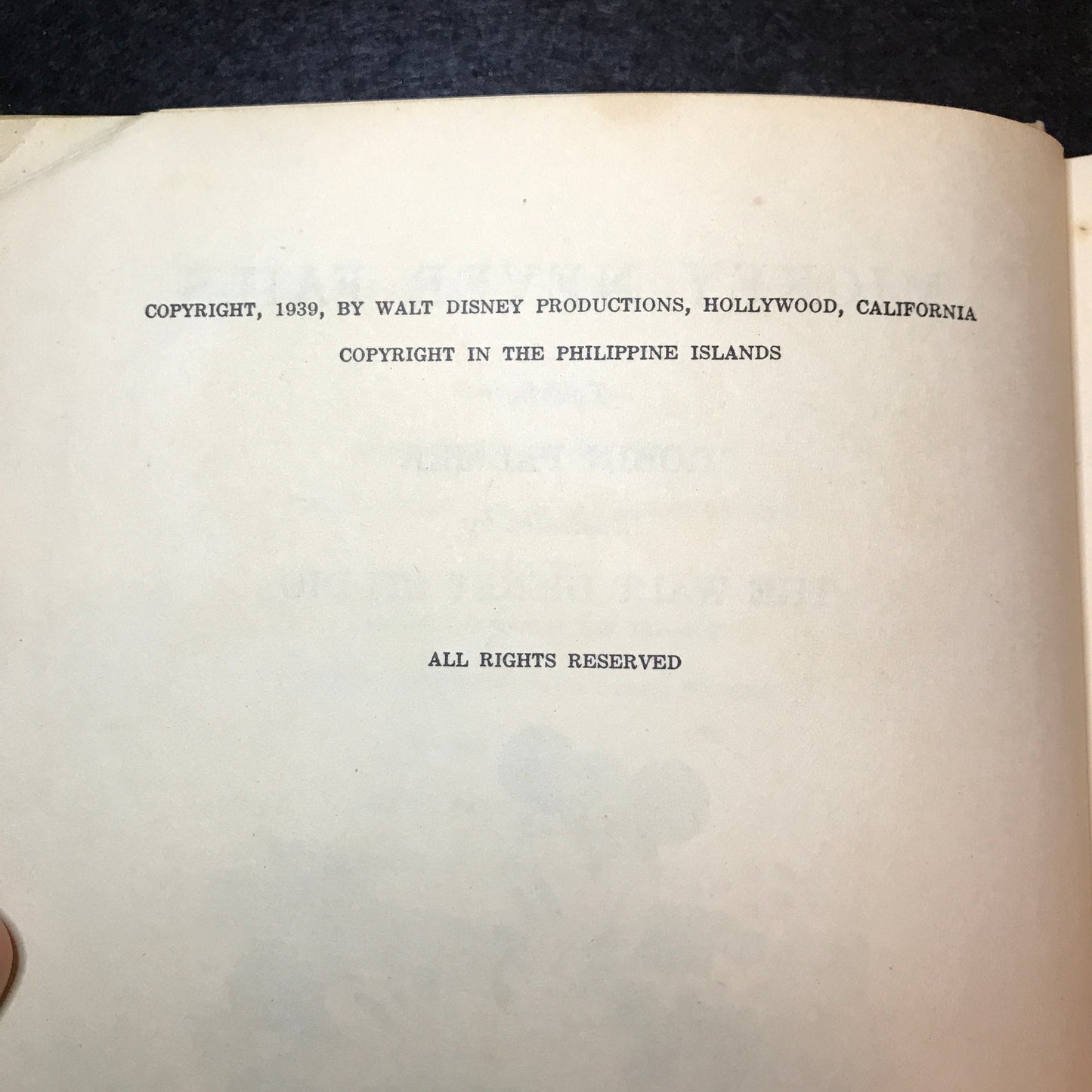 Mickey Never Fails - Robin Palmer - Walt Disney - 1st Thus - 1939