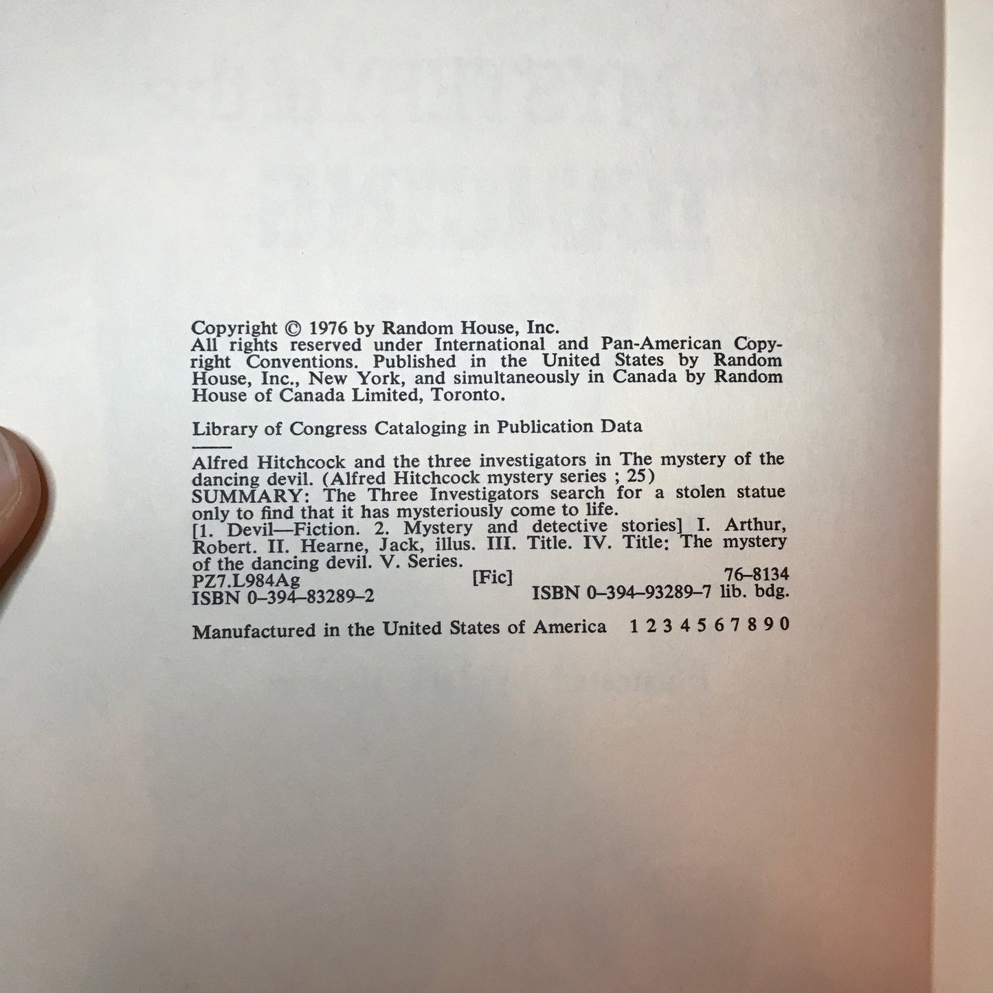 The Mystery of the Dancing Devil - William Arden - Alfred Hitchcock - 1st Print - 1976
