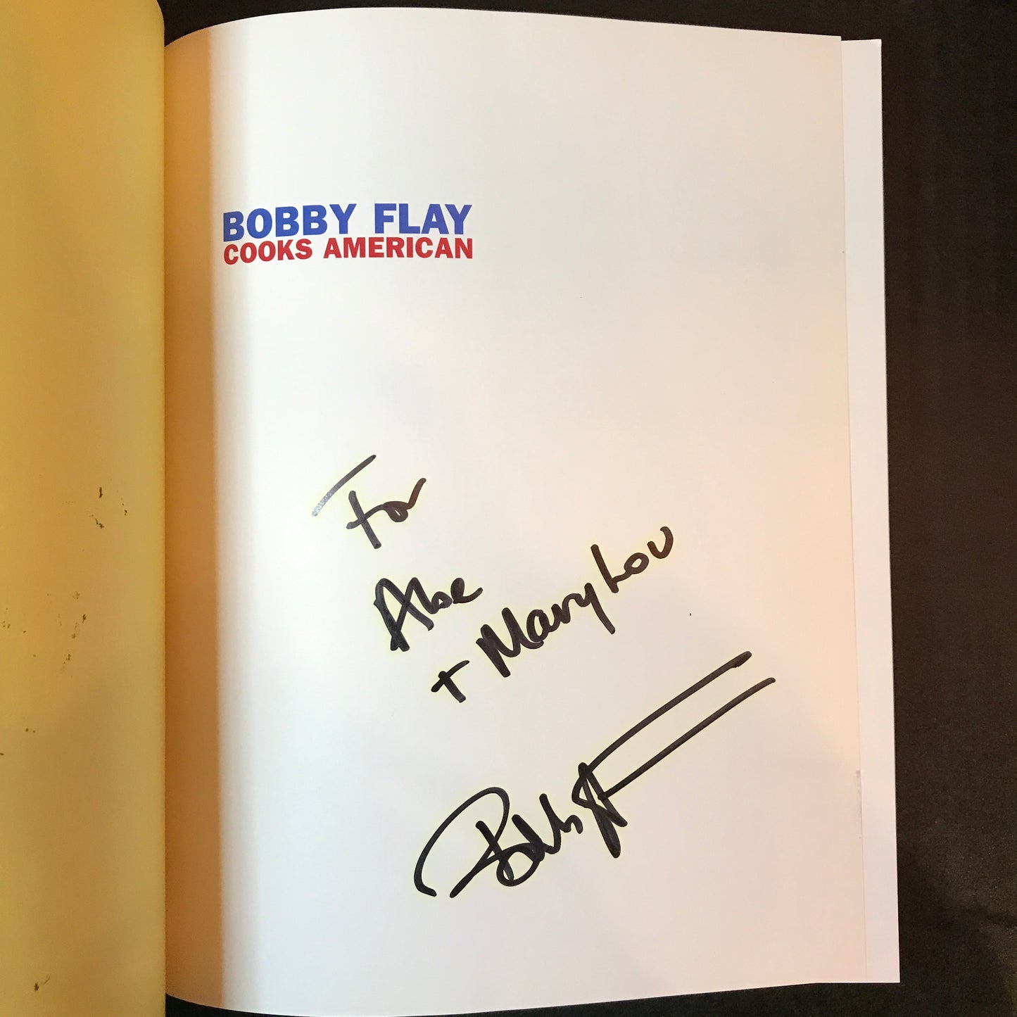 Bobby Flay Cooks American - Bobby Flay and Julia Moskin - Signed - 1st Edition - 2001