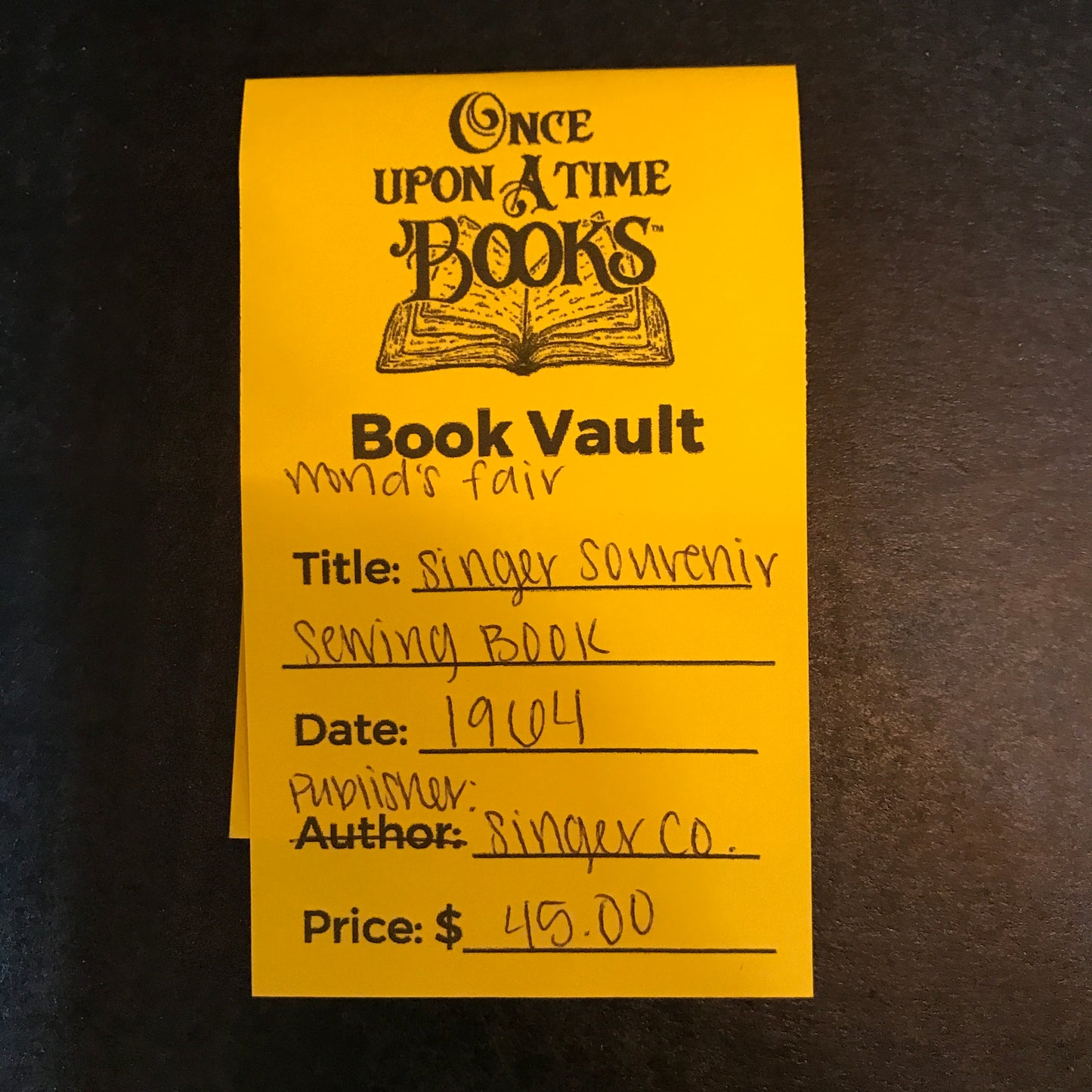 Singer Souvenir Sewing Book - Singer Co. - World's Fair - 1964