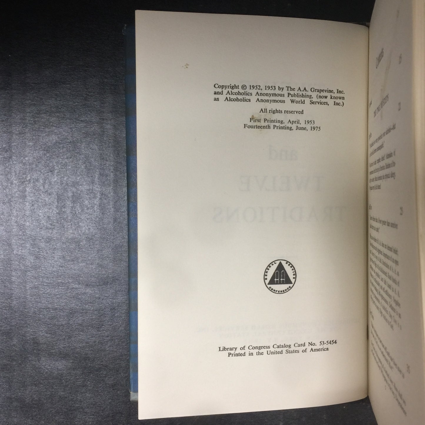 Twelve Steps and Twelve Traditions - Alcoholics Anonymous - Fourteenth Printing - 1975