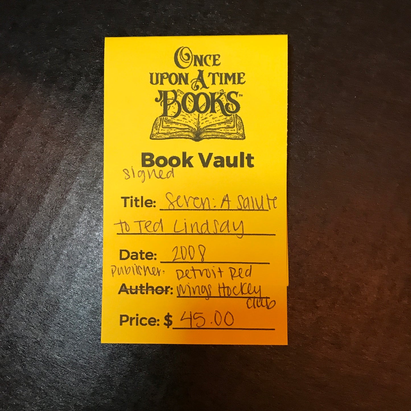Seven: A Salute to Ted Lindsay - Detroit Red Wings Hockey Club - Signed - 2008