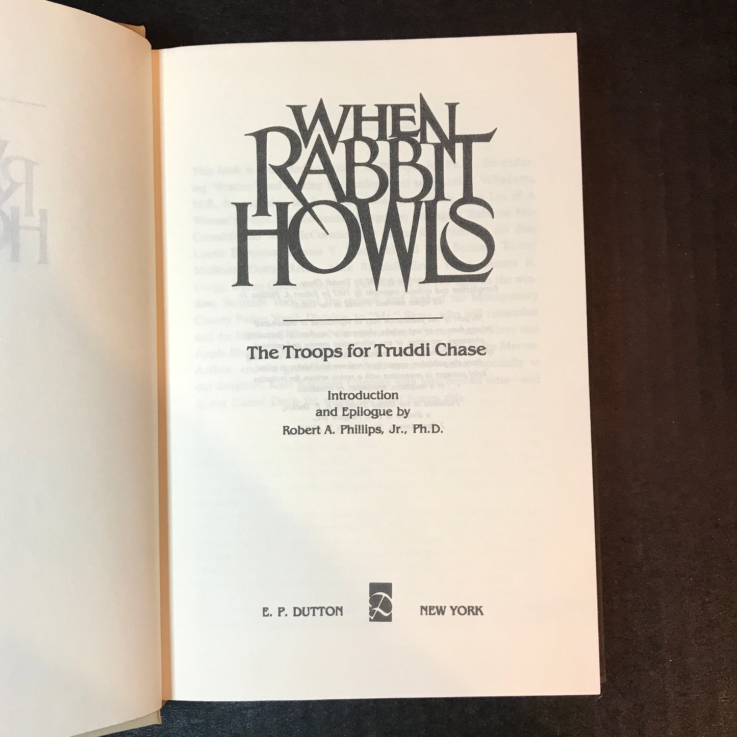 When Rabbit Howls - The Troops of Truddi Chase - 1st U.S. Edition - 1987