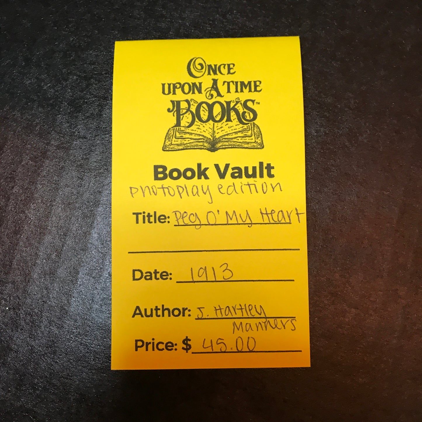 Peg O' My Heart - J. Hartley Manners - Photoplay Edition - 1913