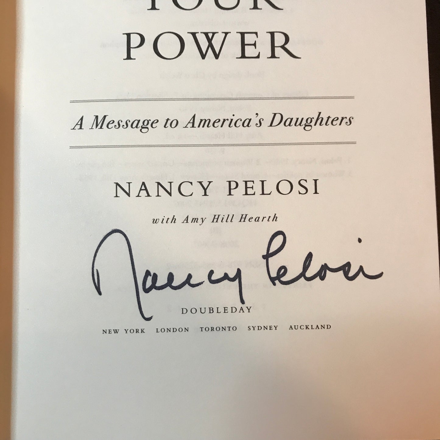 Know Your Power - Nancy Pelosi - Signed - 1st Edition - 2008