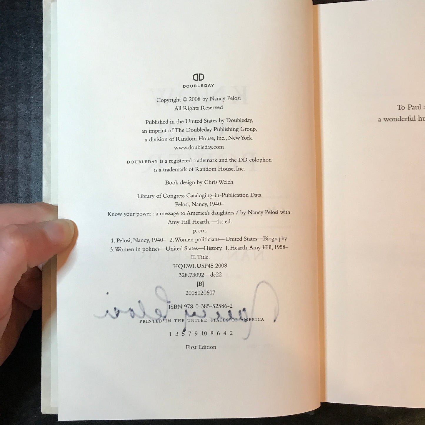 Know Your Power - Nancy Pelosi - Signed - 1st Edition - 2008