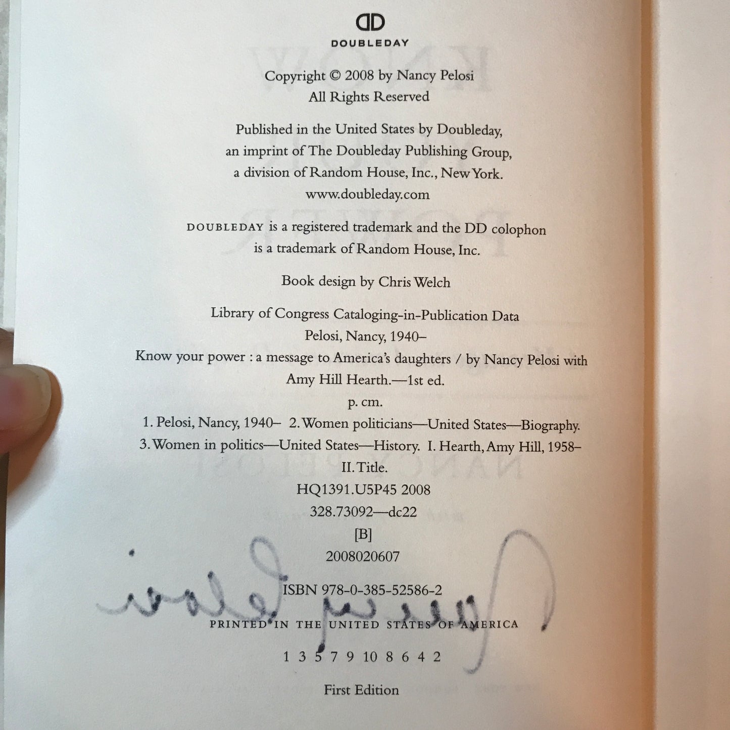 Know Your Power - Nancy Pelosi - Signed - 1st Edition - 2008