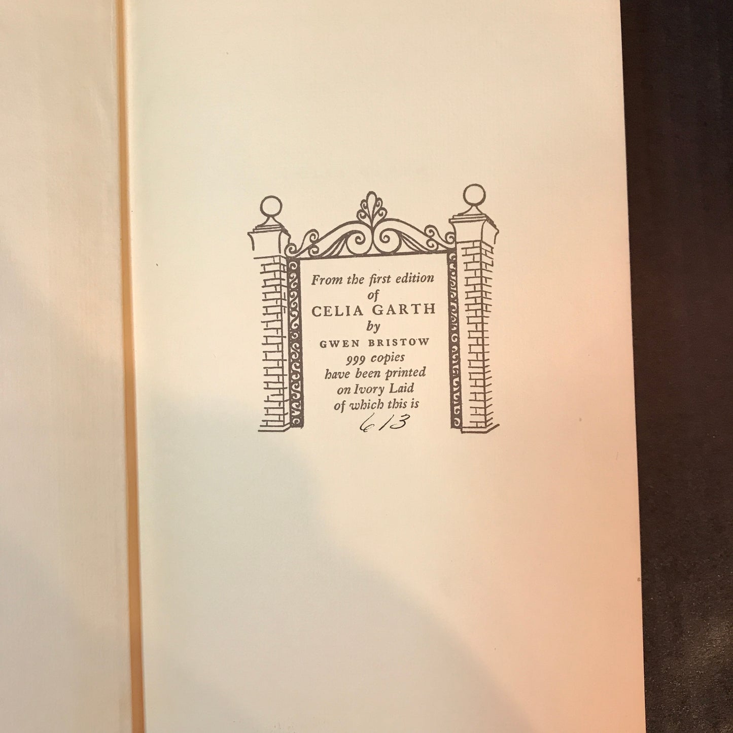 Celia Garth - Gwen Bristow - Limited Printing - 1959