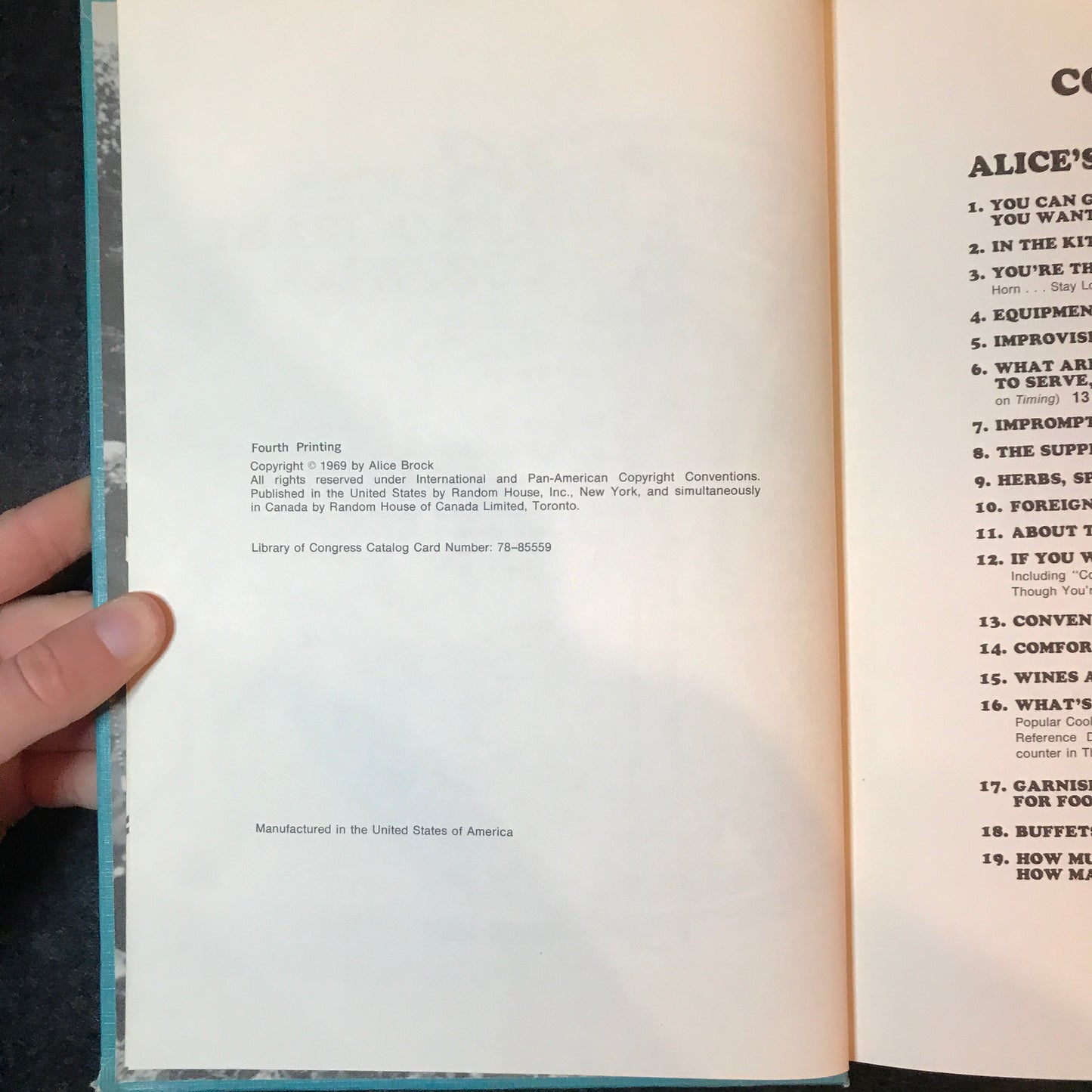 Alice's Restaurant Cookbook - Alice May Brock - 1969
