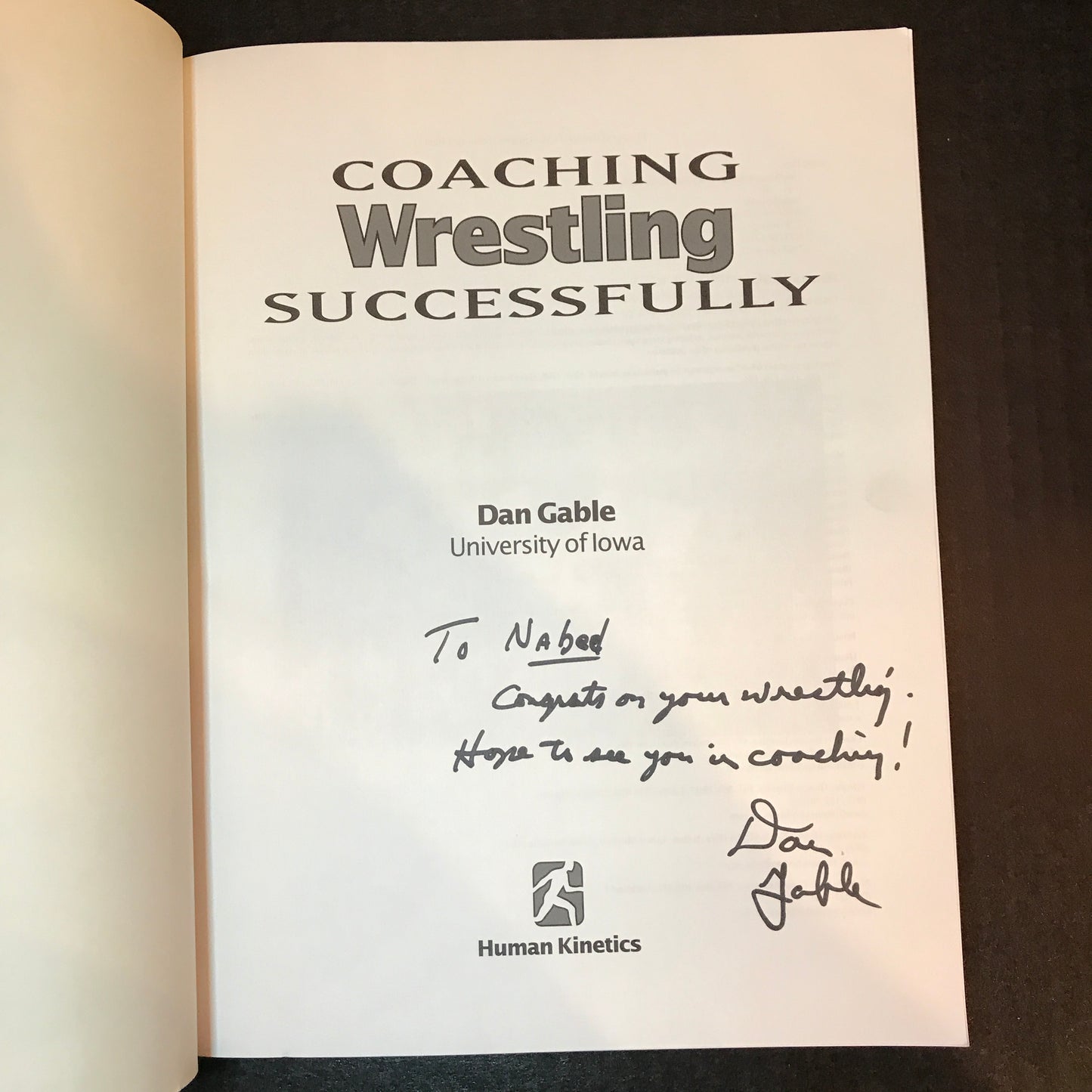 Coaching Wrestling Successfully - Dan Gable - Signed - 1999