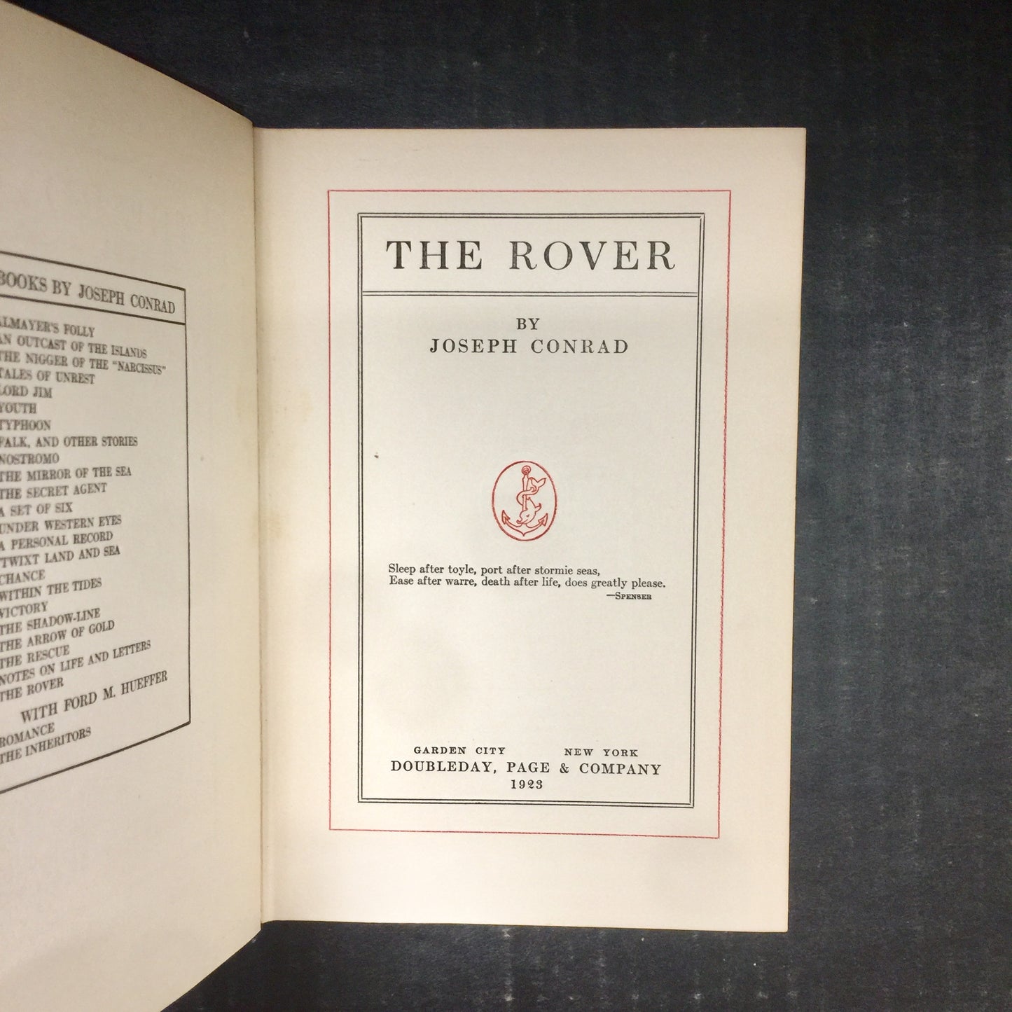 The Rover - Joseph Conrad - Apparent First Edition - 1923