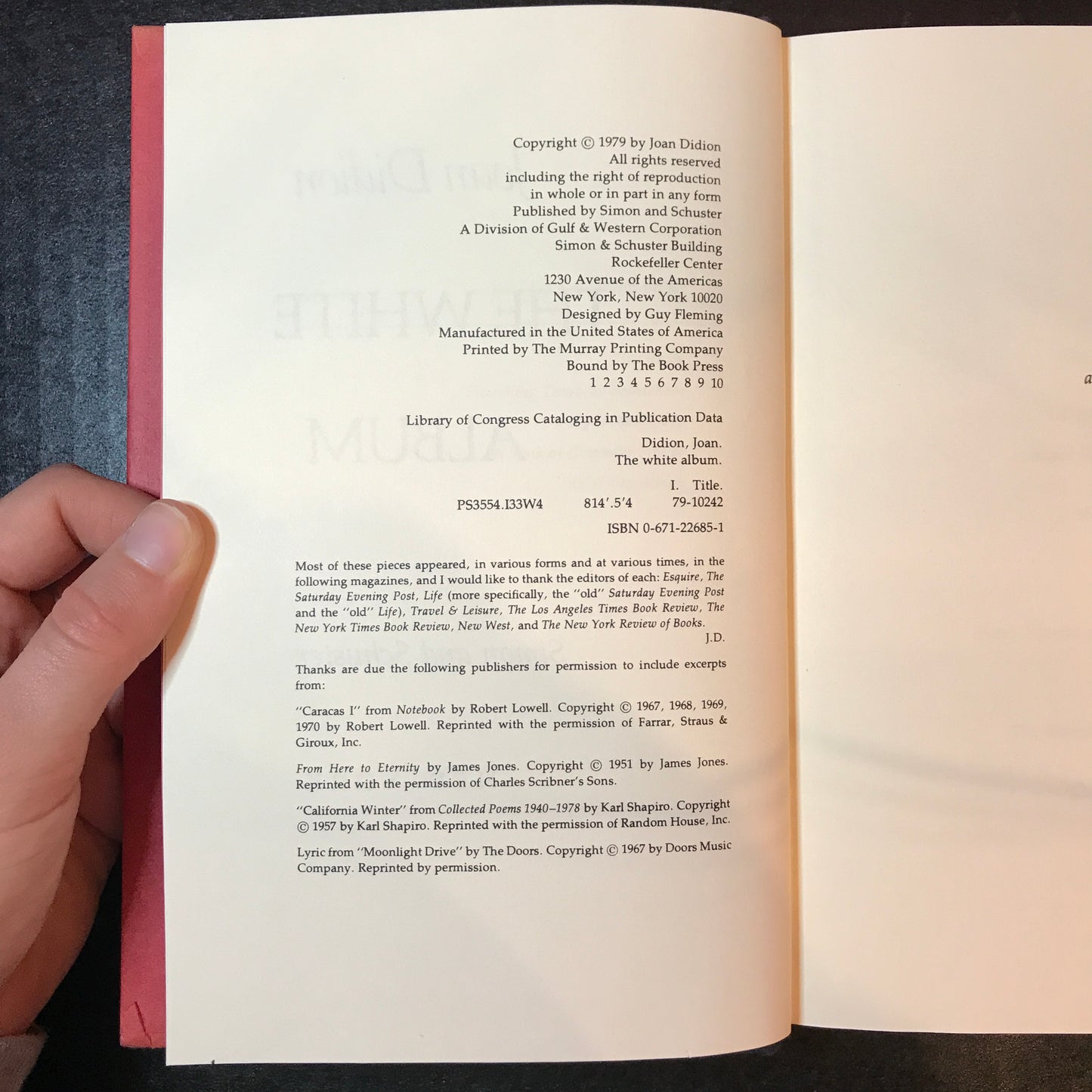 The White Album - Joan Didion - 1st Edition - 1979