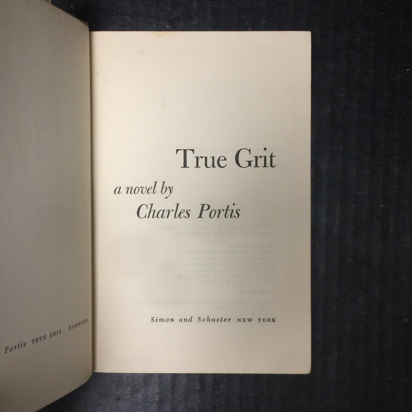 True Grit - Charles Portis - Third Printing - 1968