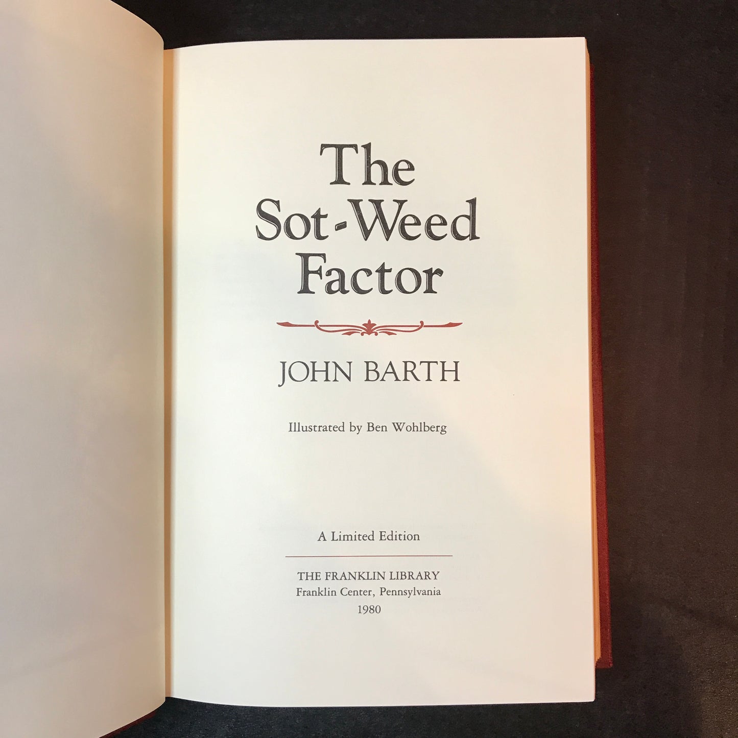 The Sot-Weed Factor - John Barth - Signed - Franklin Library - 1980