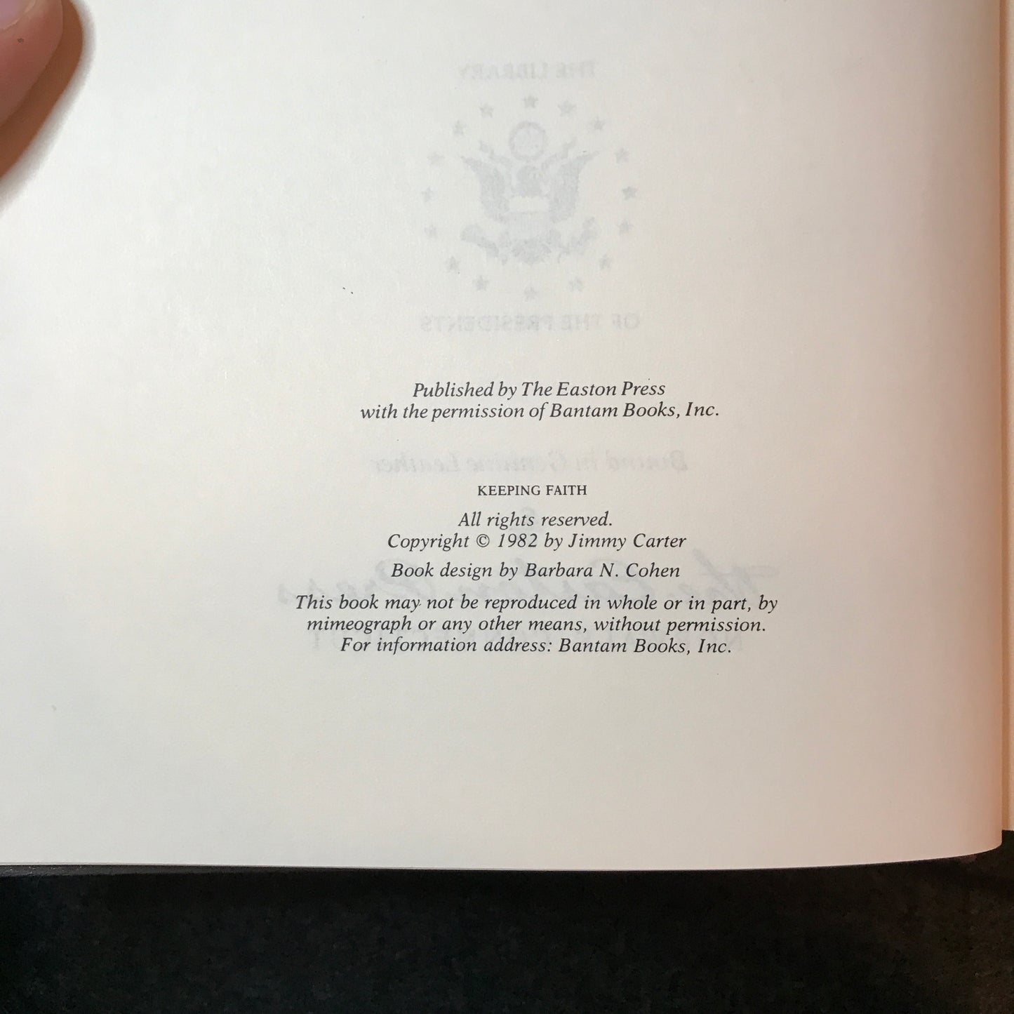 Keeping Faith - Jimmy Carter - Signed - Easton Press - 1982