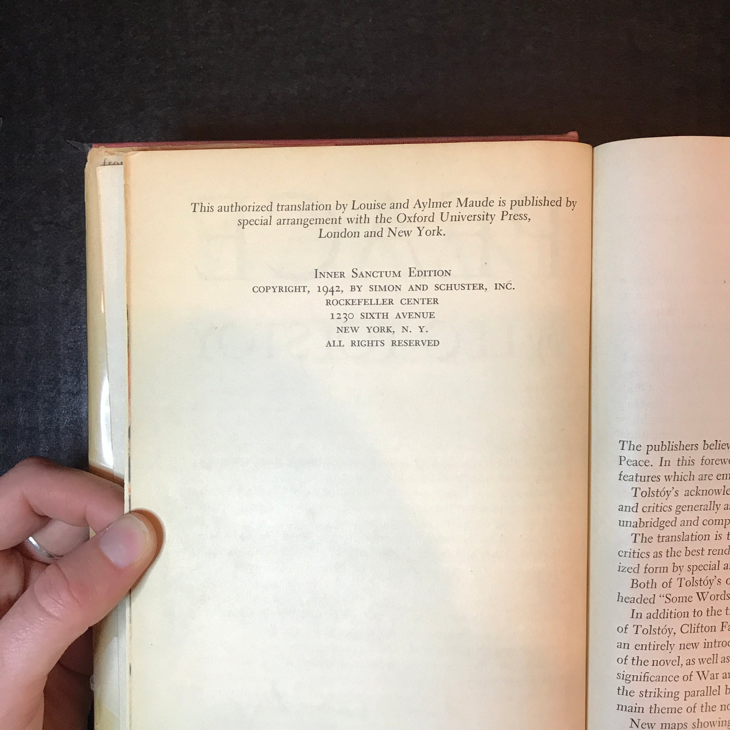 War and Peace - Leo Tolstoy - First Thus - 1942
