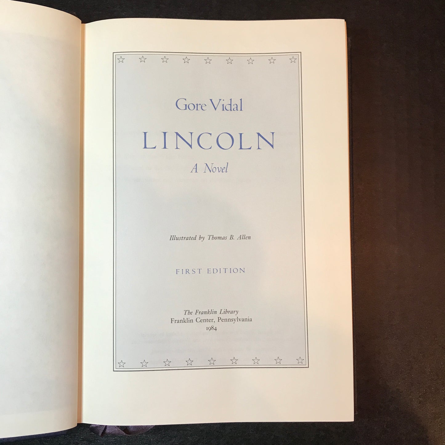 Lincoln - Gore Vidal - Easton Press - Signed - 1st Edition - Franklin Library - 1984