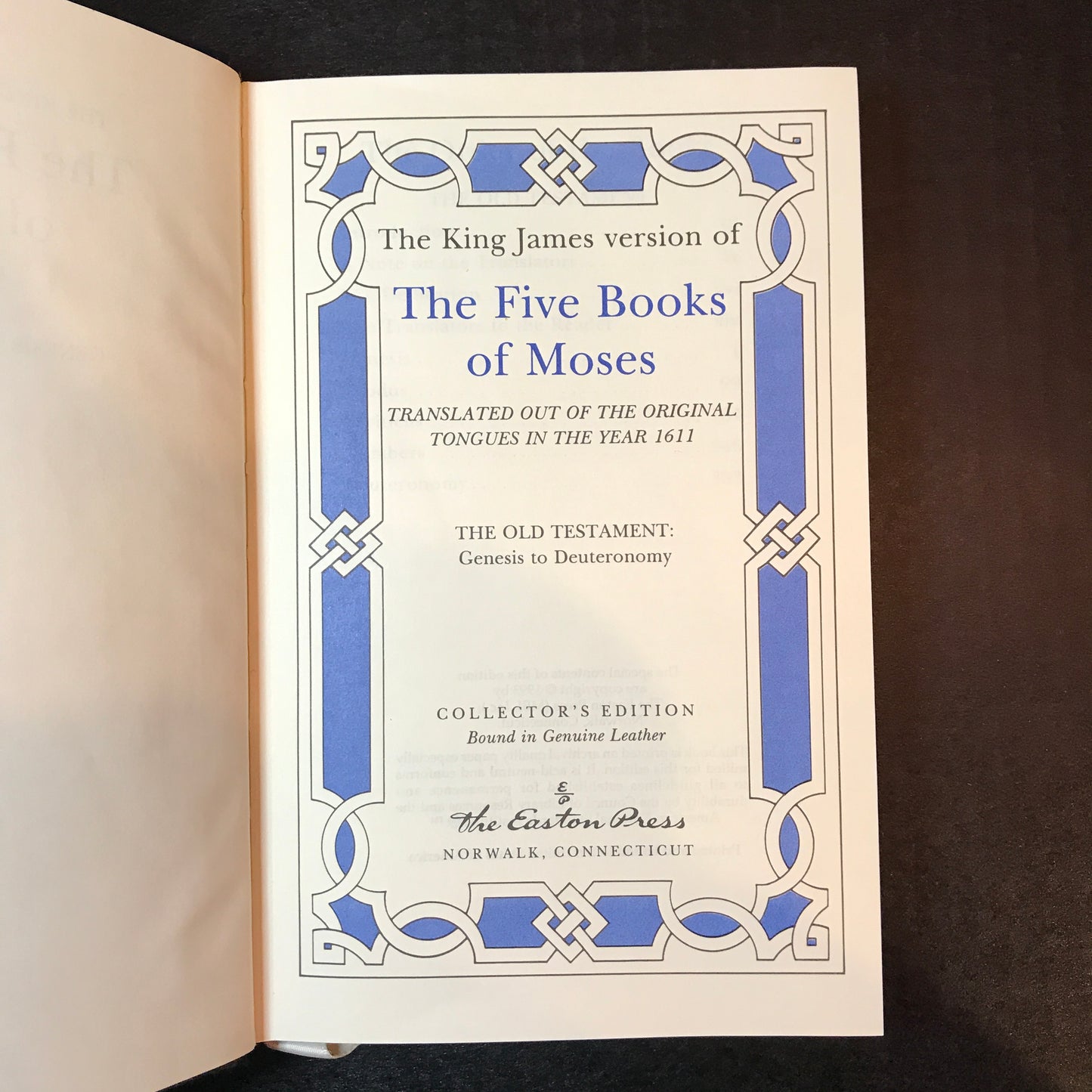 The Five Books of Moses - King James Version - Easton Press - 1993