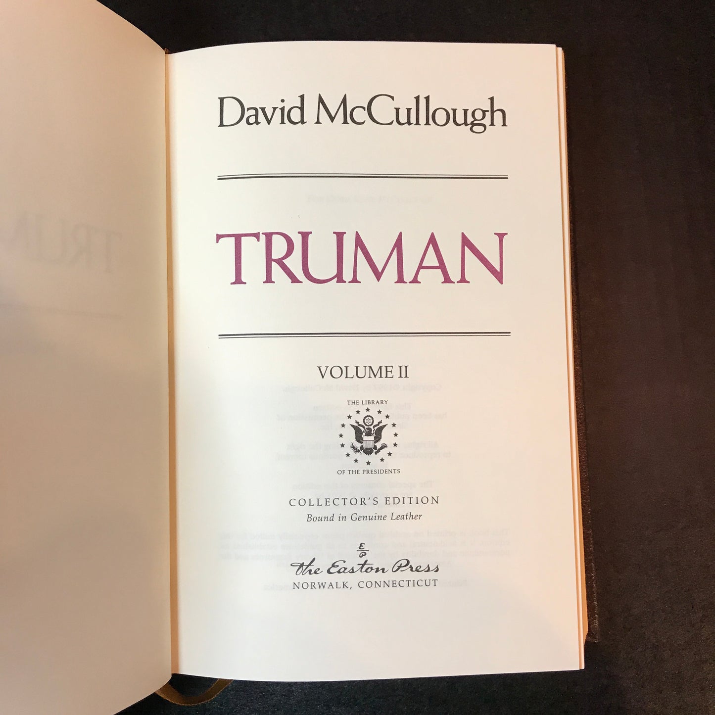 Truman - David McCullough - Volume 2 - Easton Press - 1994
