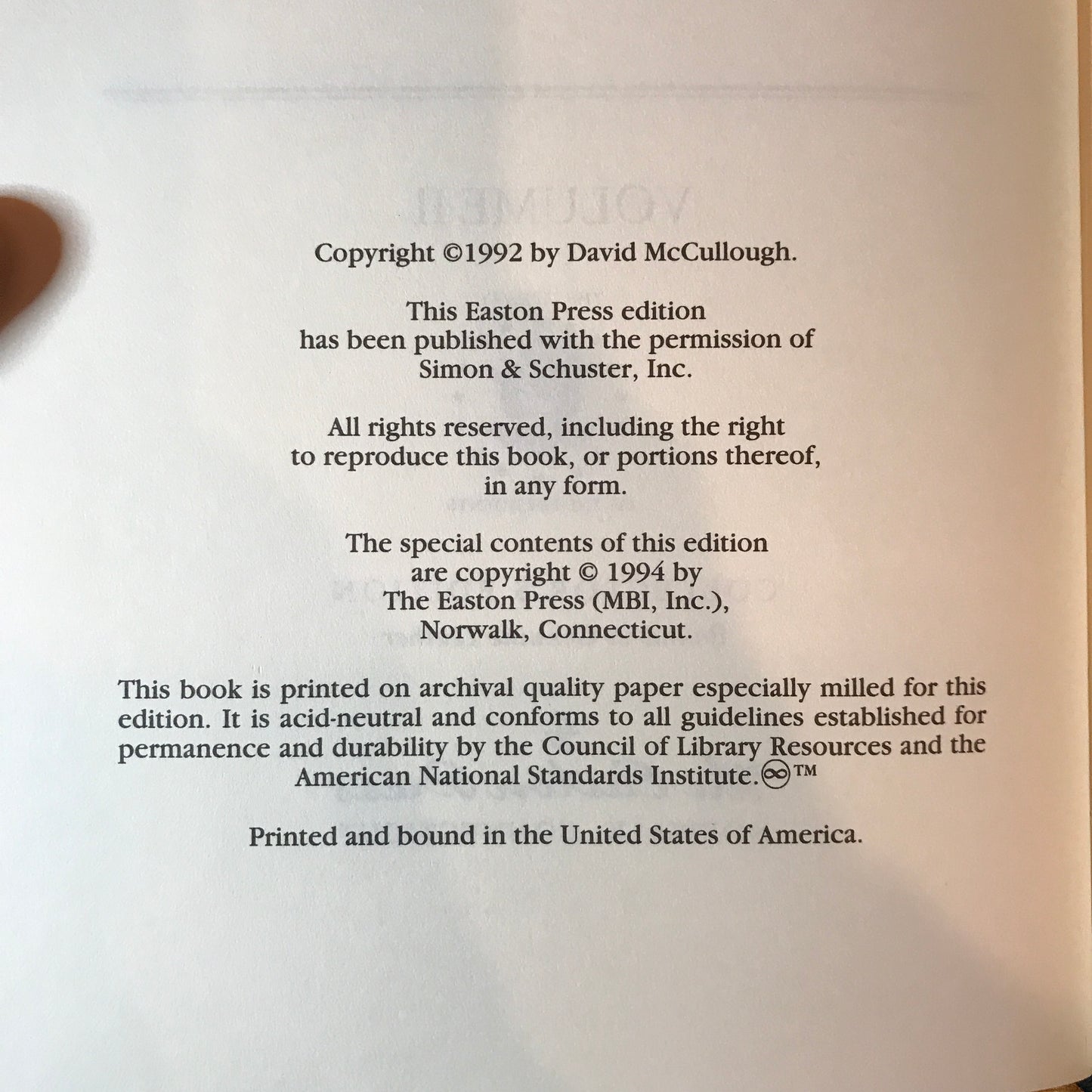 Truman - David McCullough - Volume 2 - Easton Press - 1994