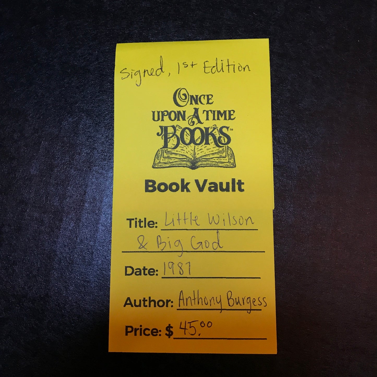 Little Wilson & Big God - Anthony Burgess - Signed - 1st Edition - Franklin Library - 1987