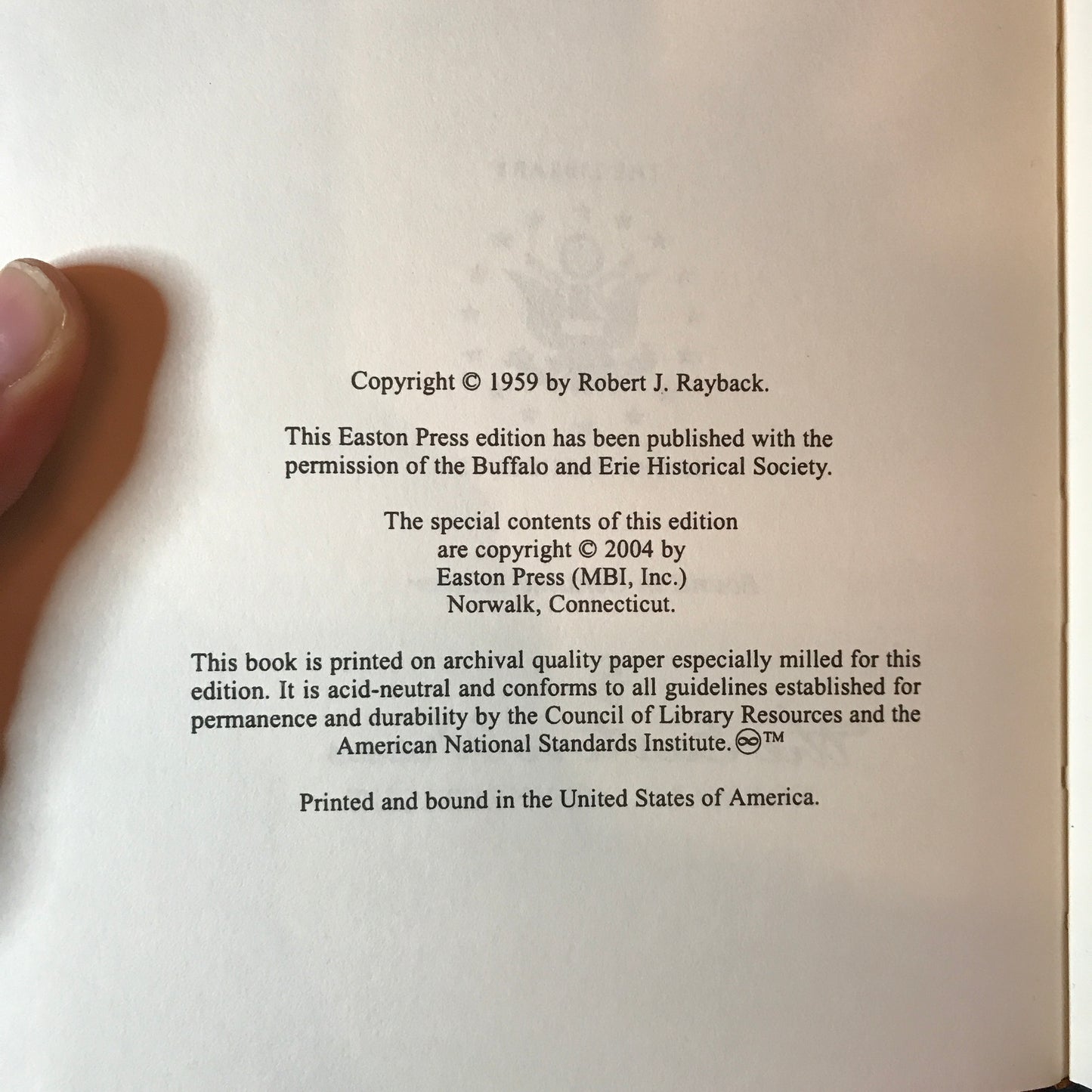 Millard Fillmore: Biography of a President - Robert J. Rayback - Easton Press - 2004