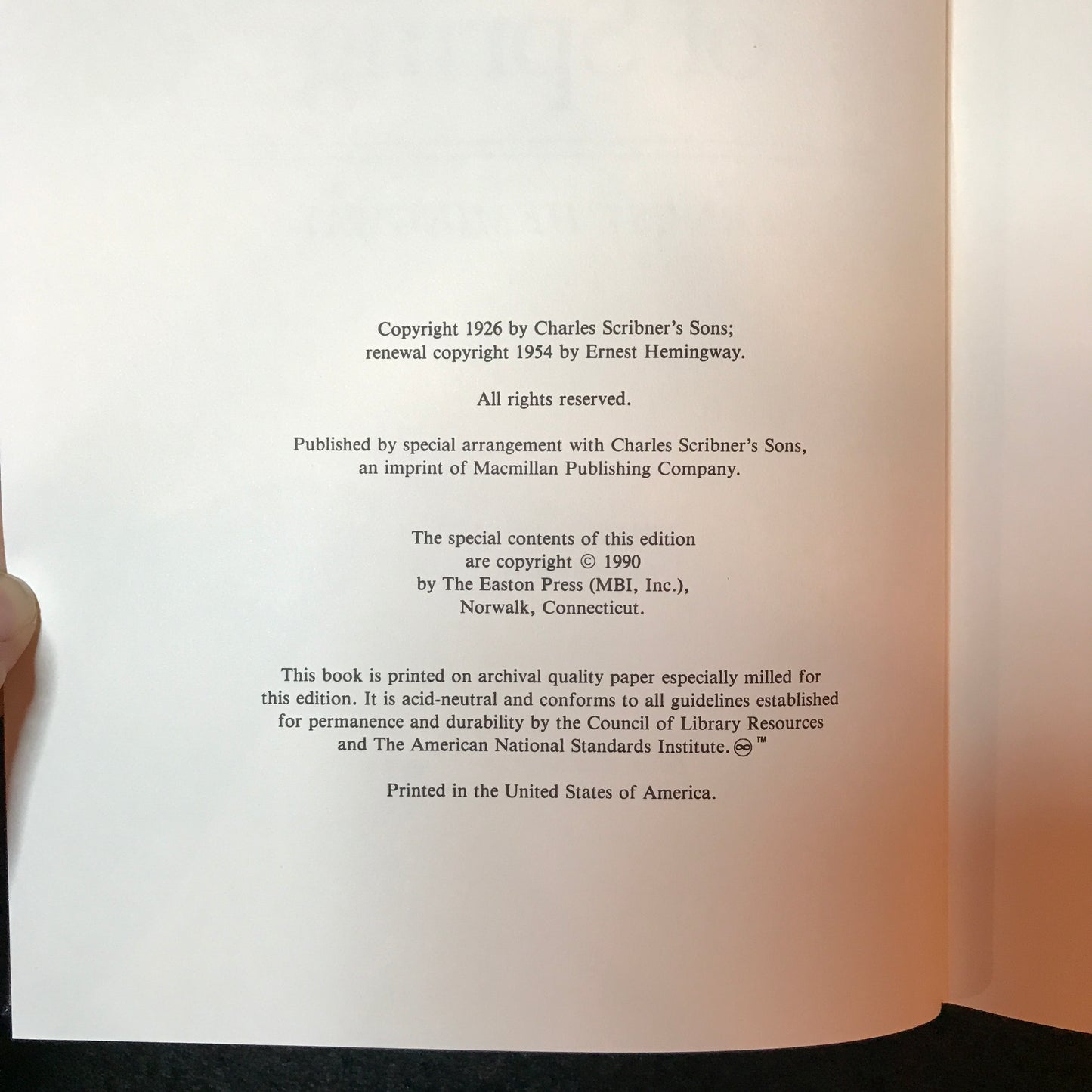 The Torrents of Spring - Ernest Hemingway - Easton Press - 1990