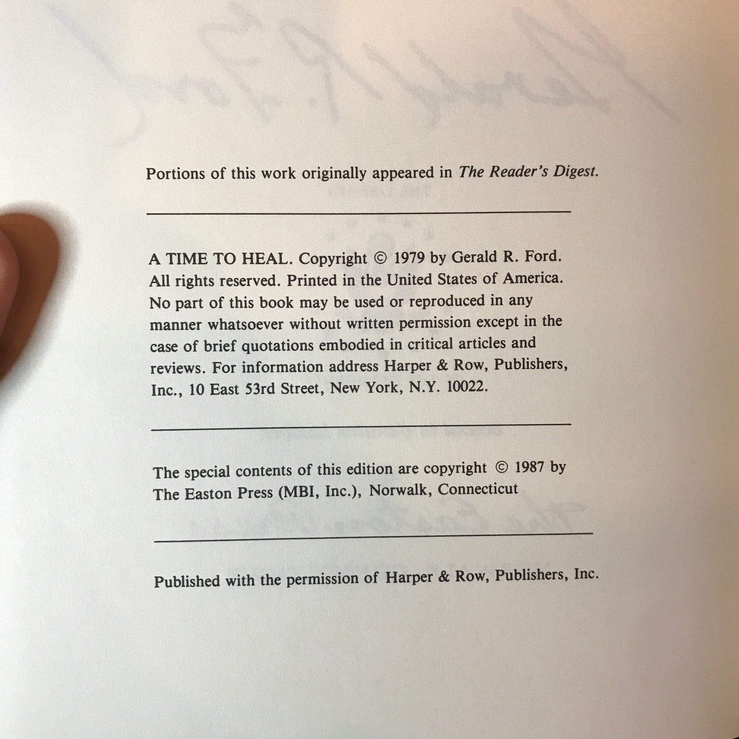 A Time To Heal - Gerald Ford - Signed - Easton Press - 1987
