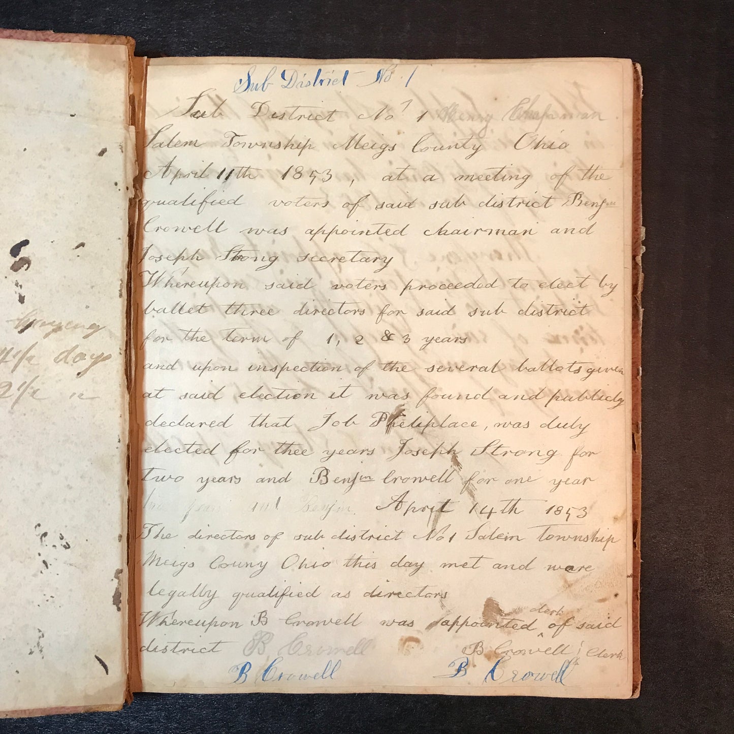 Meigs County, Ohio Journal - c. 1850's