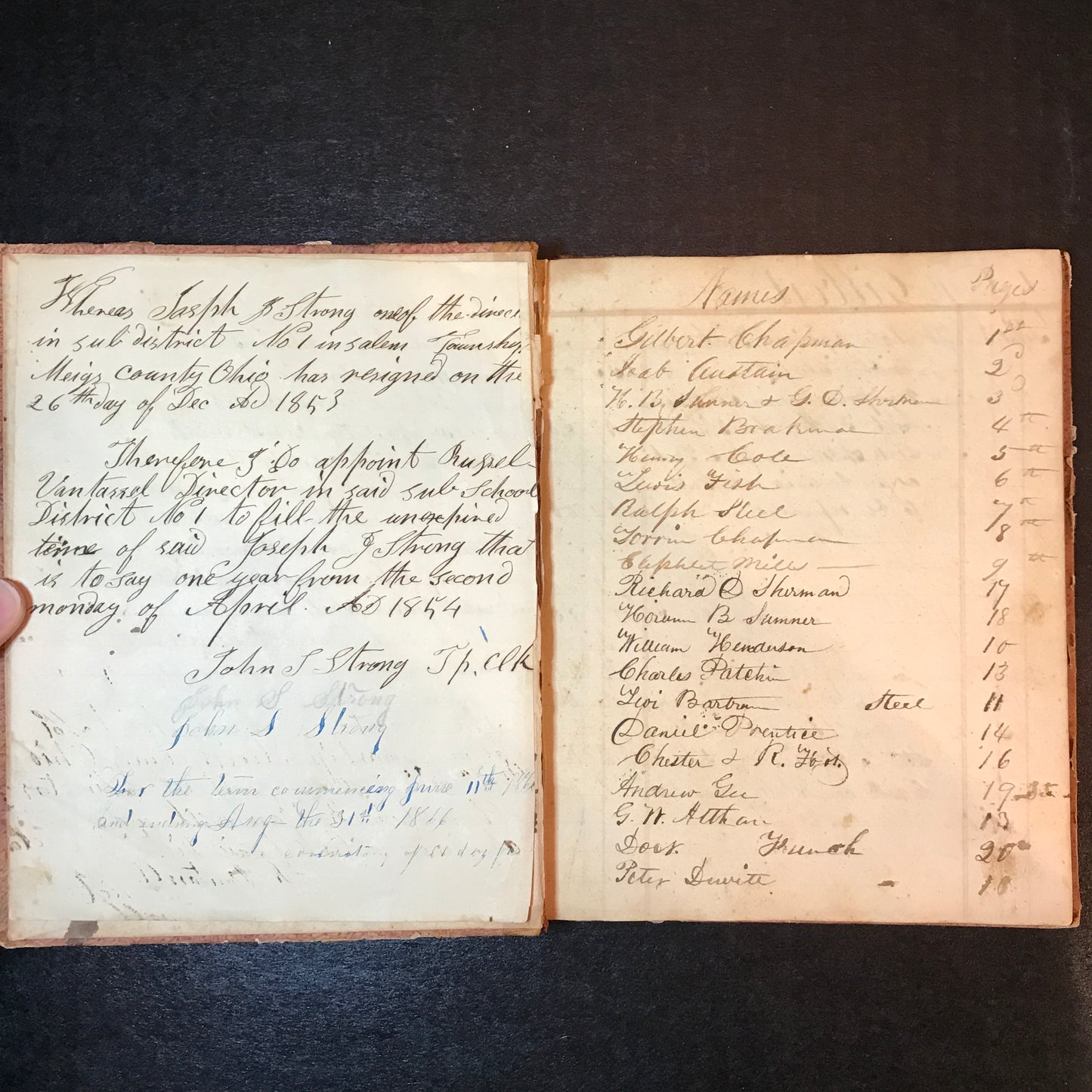 Meigs County, Ohio Journal - c. 1850's