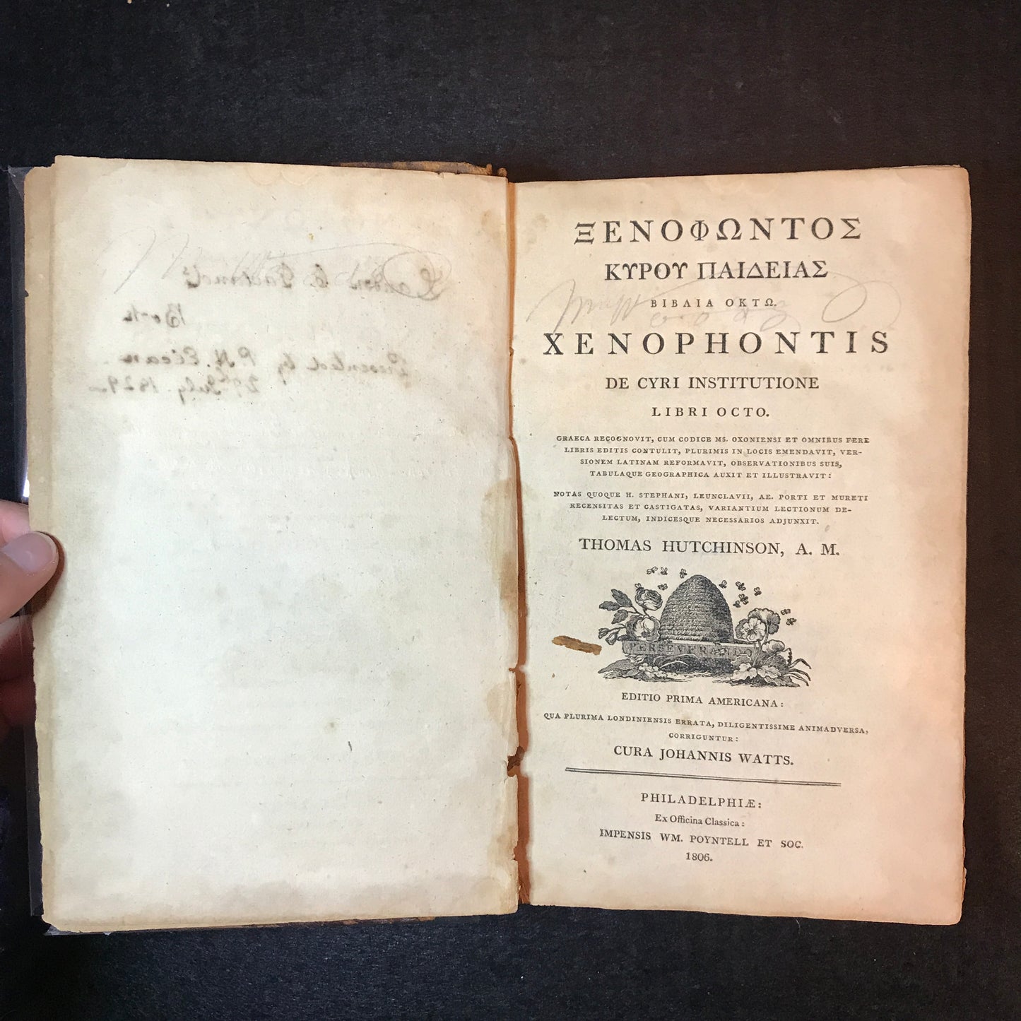 Xenophontis De Cyri Institutione Libri Octo - Thomas Hutchinson - In Latin - 1806