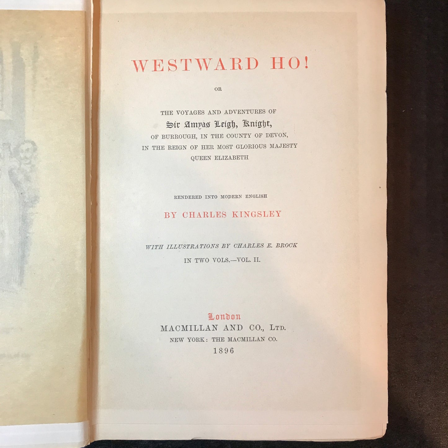 Westward Ho! - Charles Kingsley - 2 Volumes - 1st Thus - 1896
