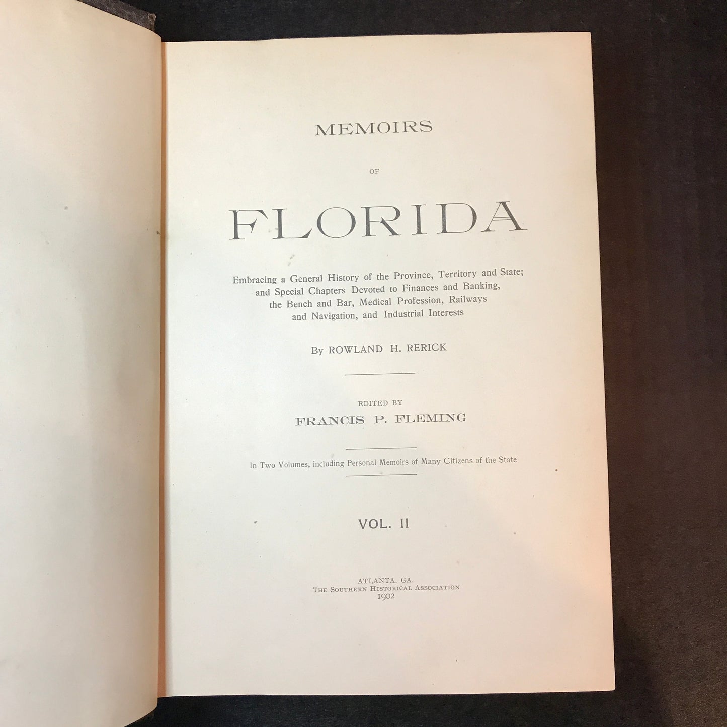 Memoirs of Florida - Rowland H. Rerick - 2 Volumes - 1902